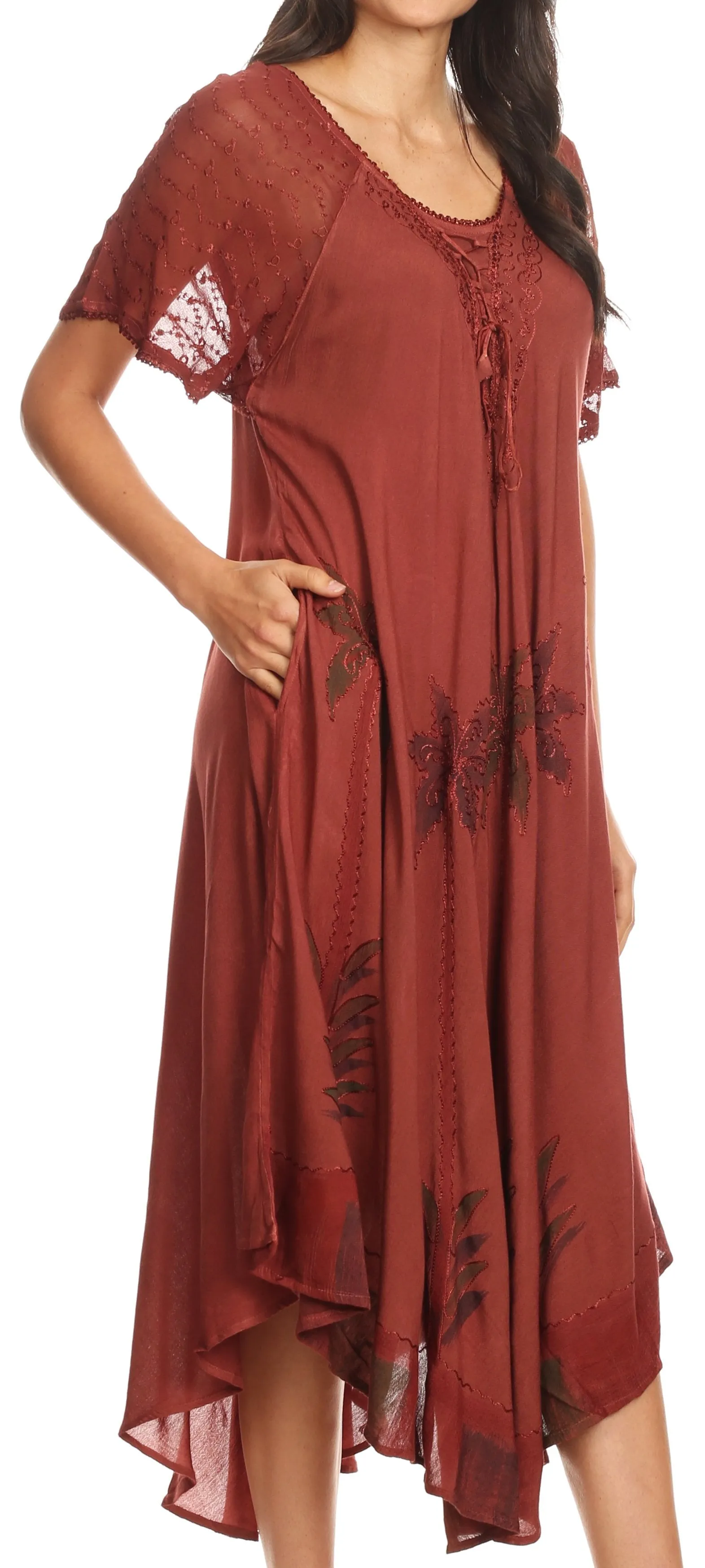 Sakkas Kai Palm Tree Caftan Tank Dress / Cover Up