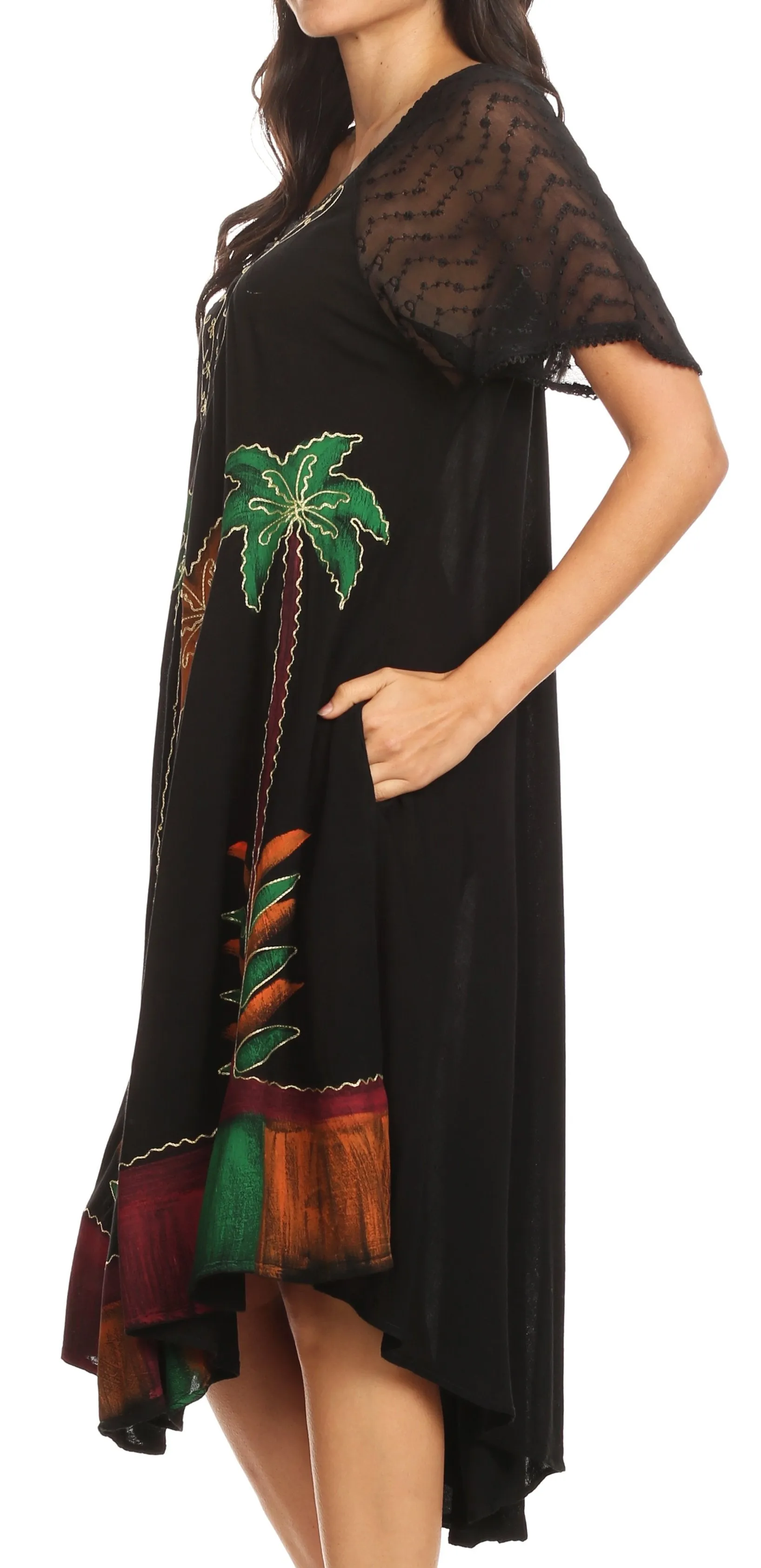 Sakkas Kai Palm Tree Caftan Tank Dress / Cover Up