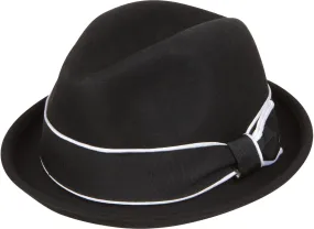 Sakkas Kelley Grosgrain Ribbon Wool Homburg Fedora