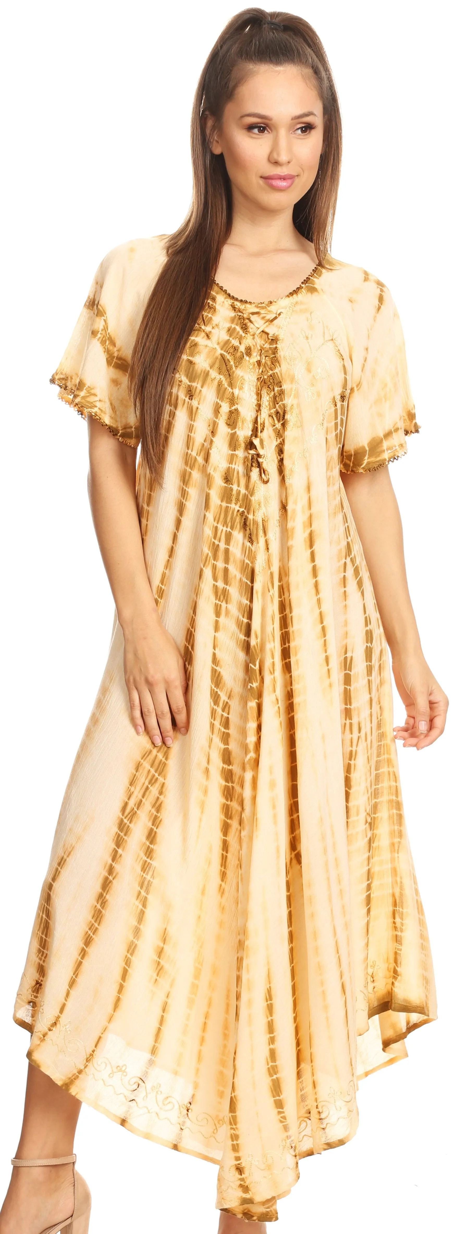 Sakkas Melika Tie Dye Caftan Dress