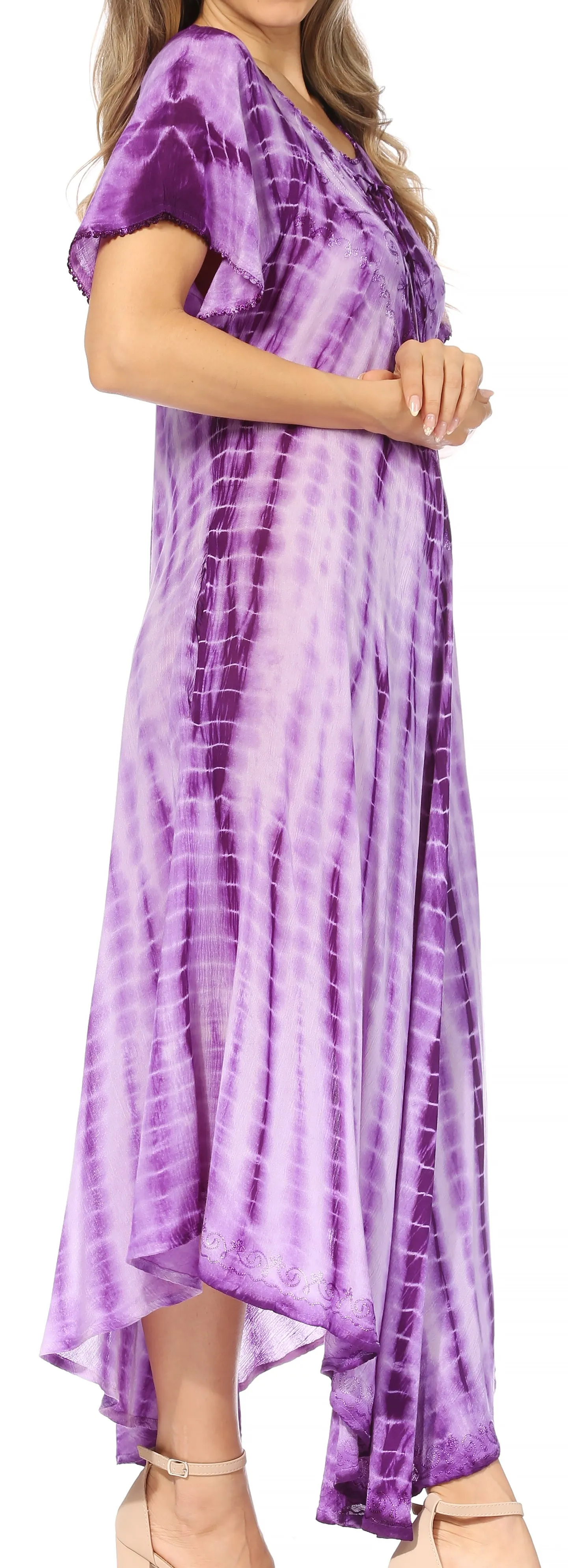 Sakkas Melika Tie Dye Caftan Dress