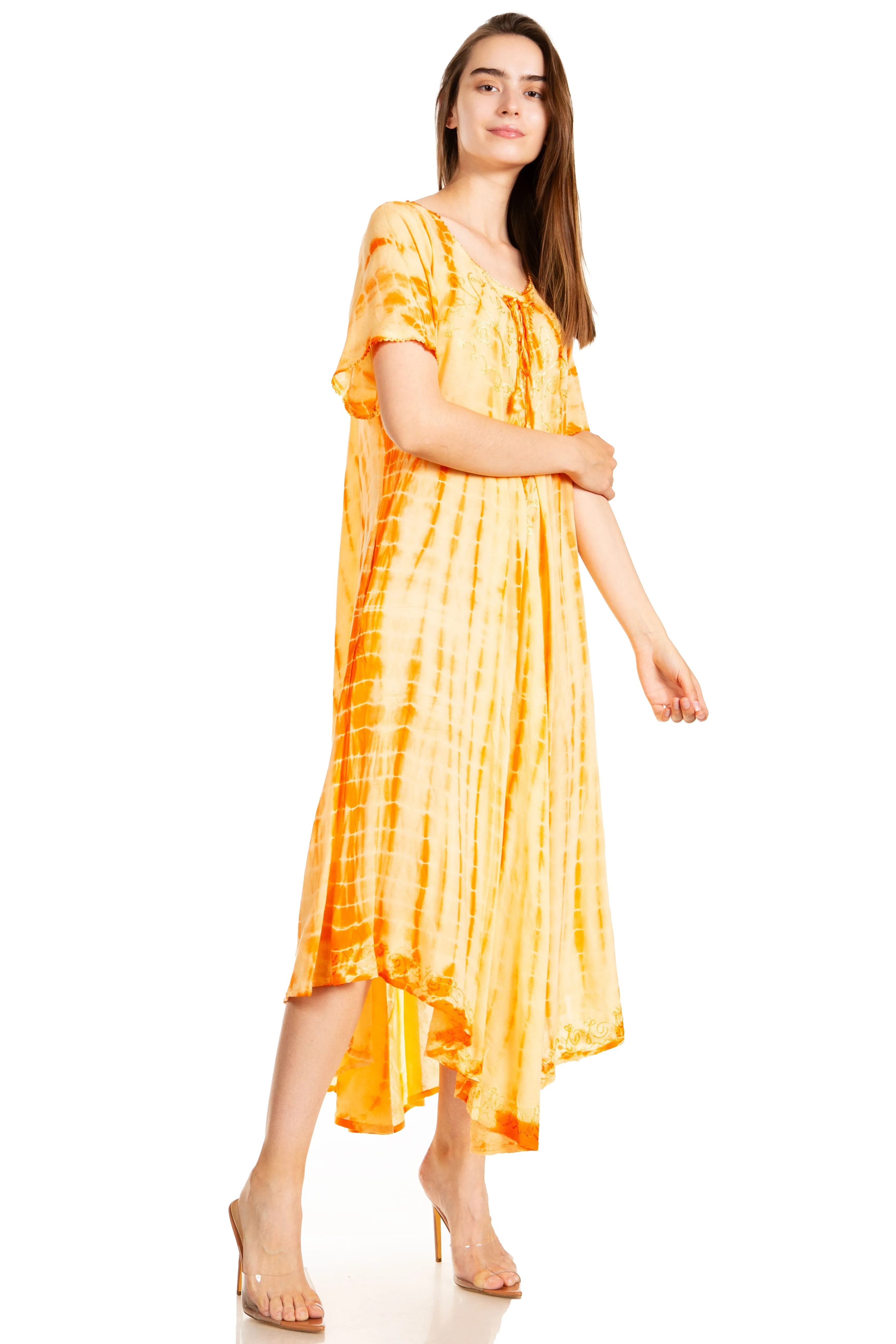 Sakkas Melika Tie Dye Caftan Dress