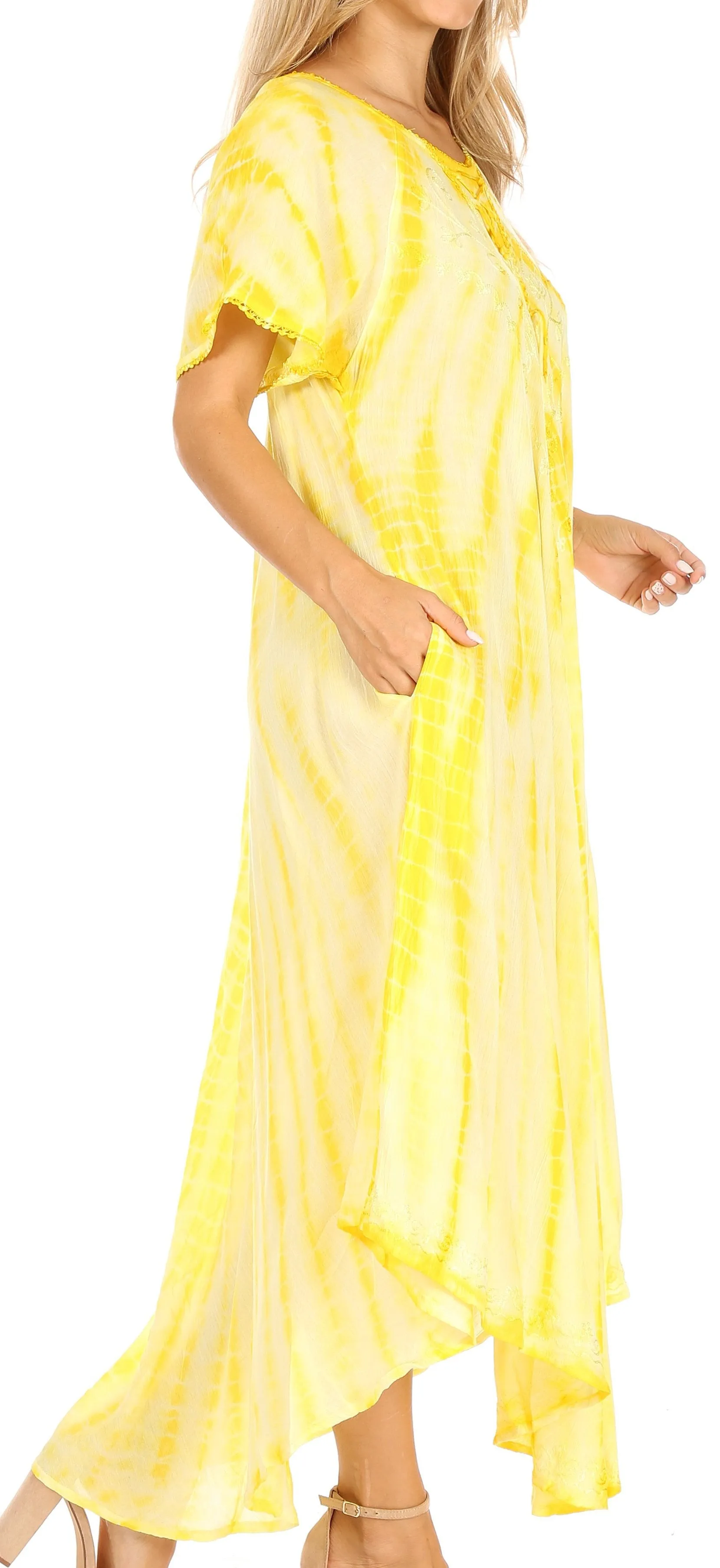 Sakkas Melika Tie Dye Caftan Dress