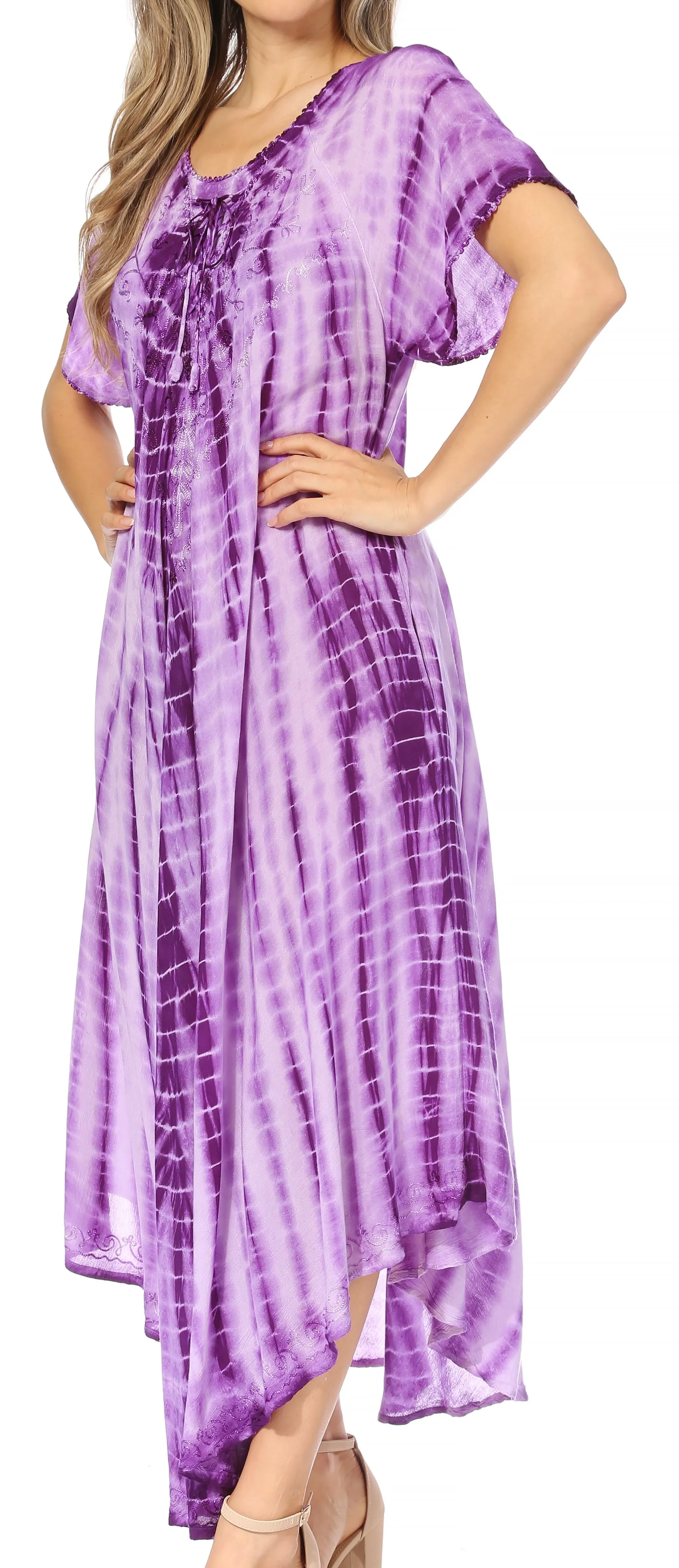 Sakkas Melika Tie Dye Caftan Dress