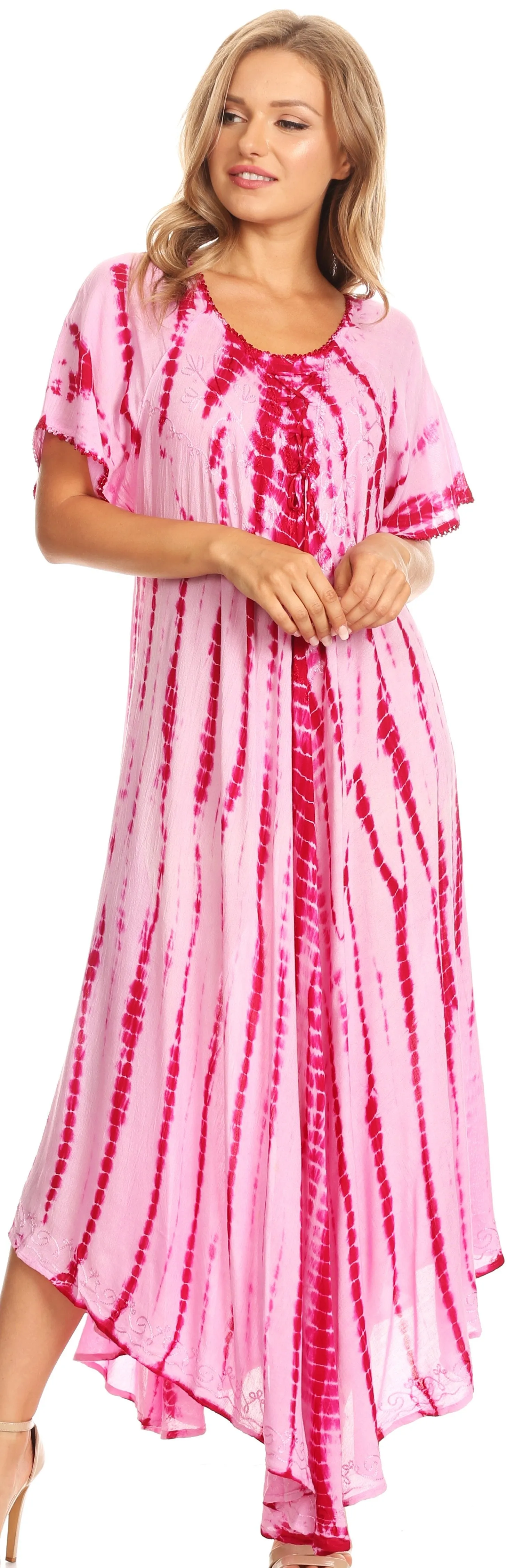 Sakkas Melika Tie Dye Caftan Dress