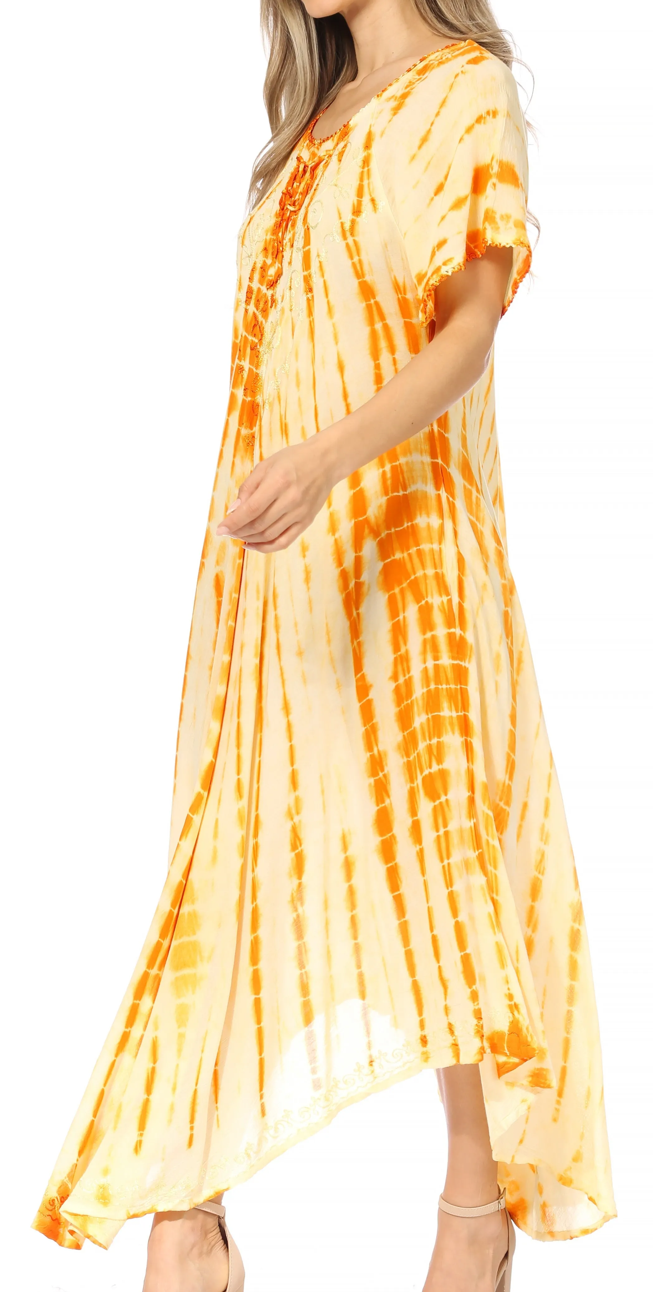 Sakkas Melika Tie Dye Caftan Dress