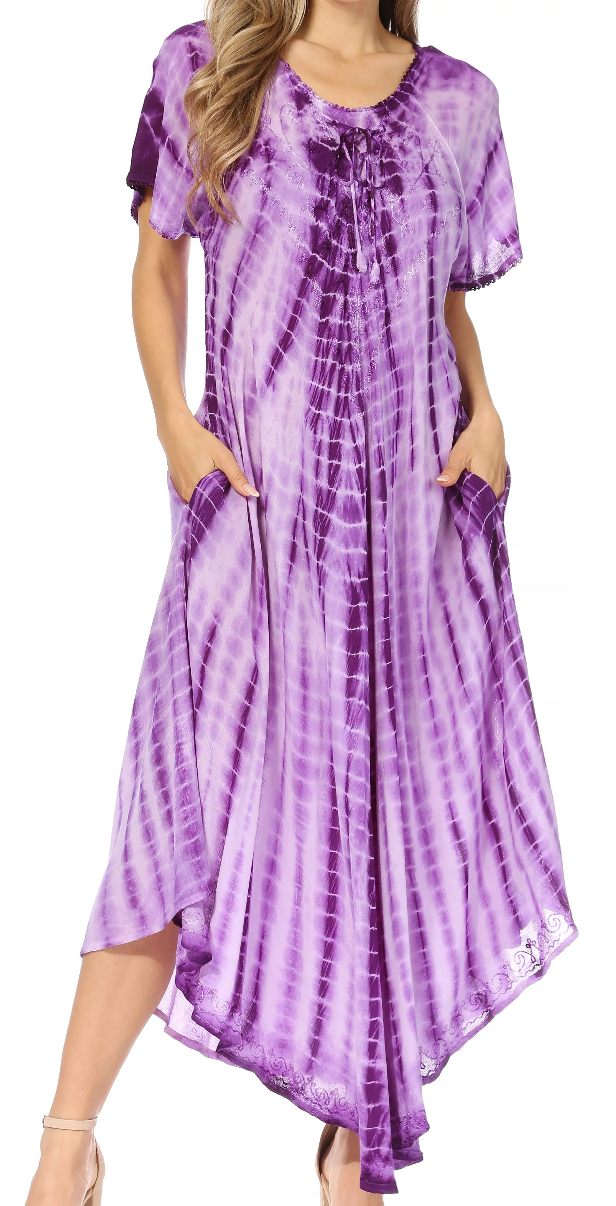 Sakkas Melika Tie Dye Caftan Dress