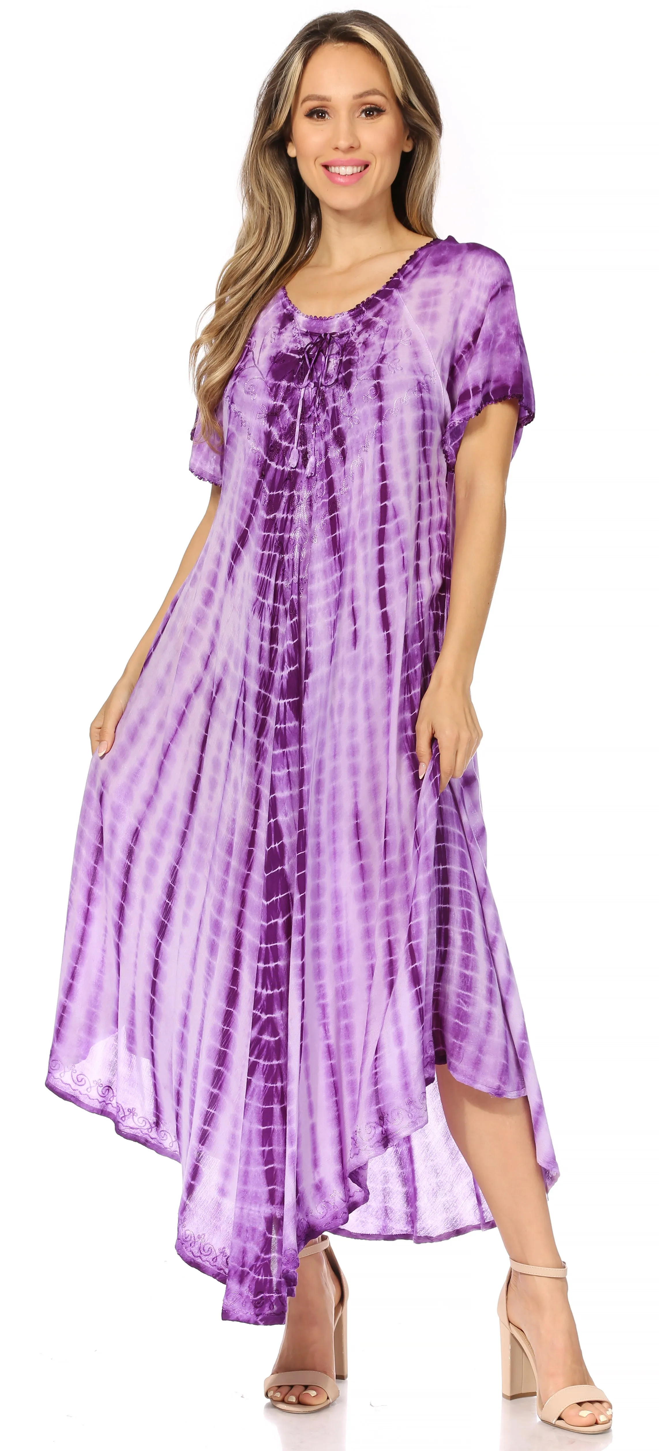 Sakkas Melika Tie Dye Caftan Dress