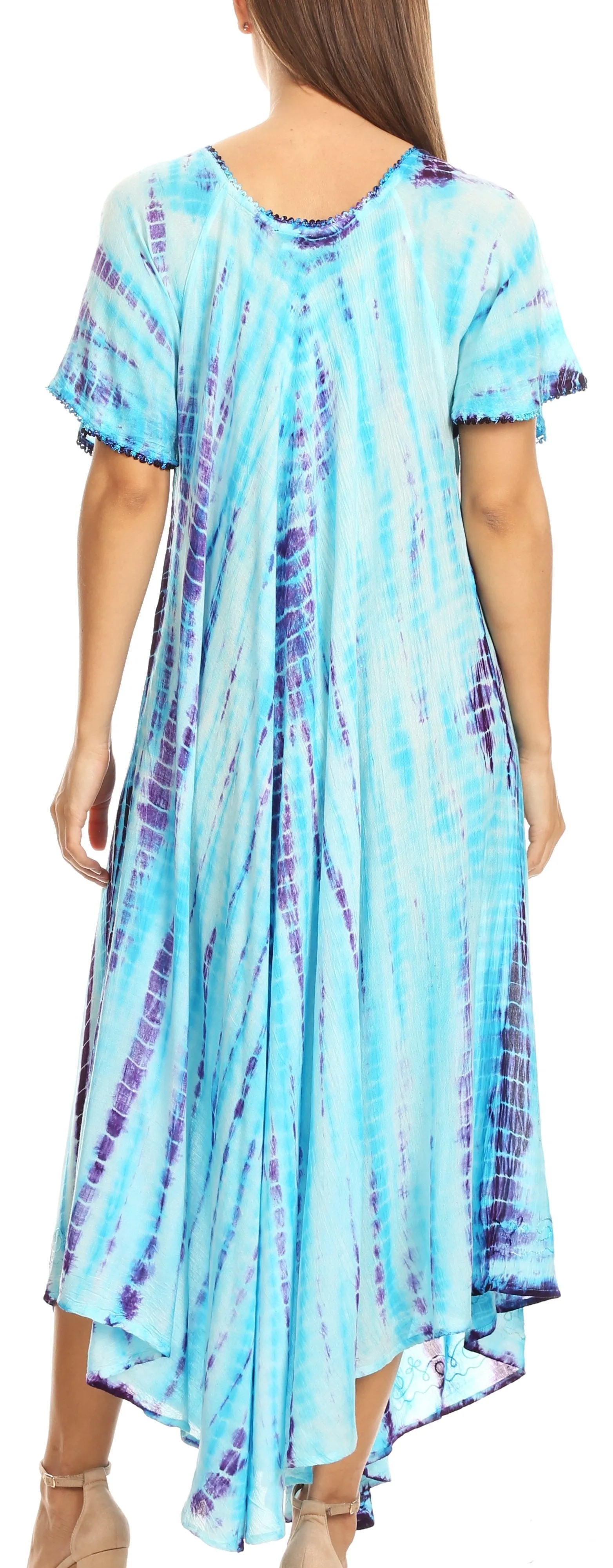 Sakkas Melika Tie Dye Caftan Dress