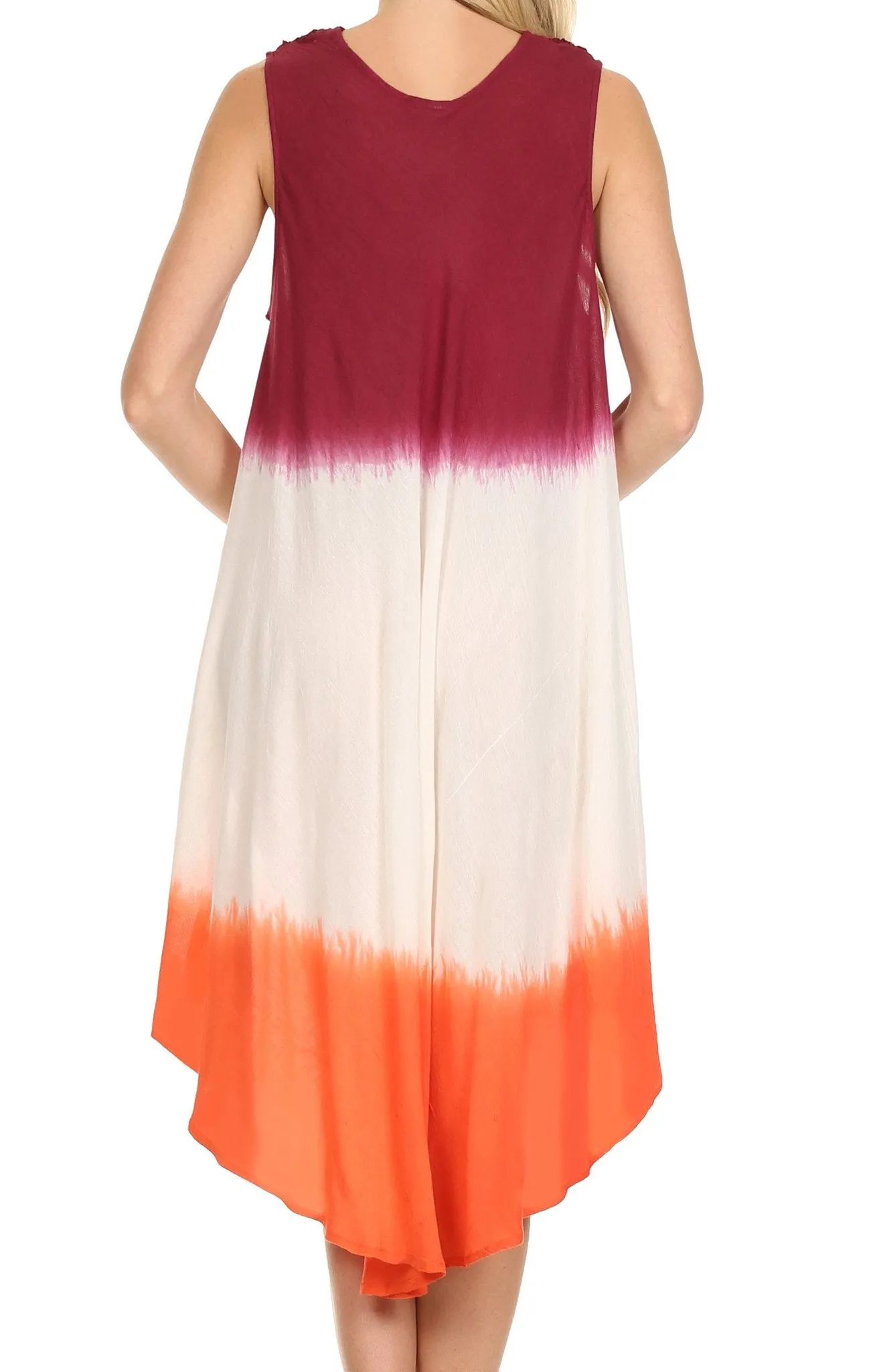 Sakkas Mia Butterfly Color Block Caftan Dress