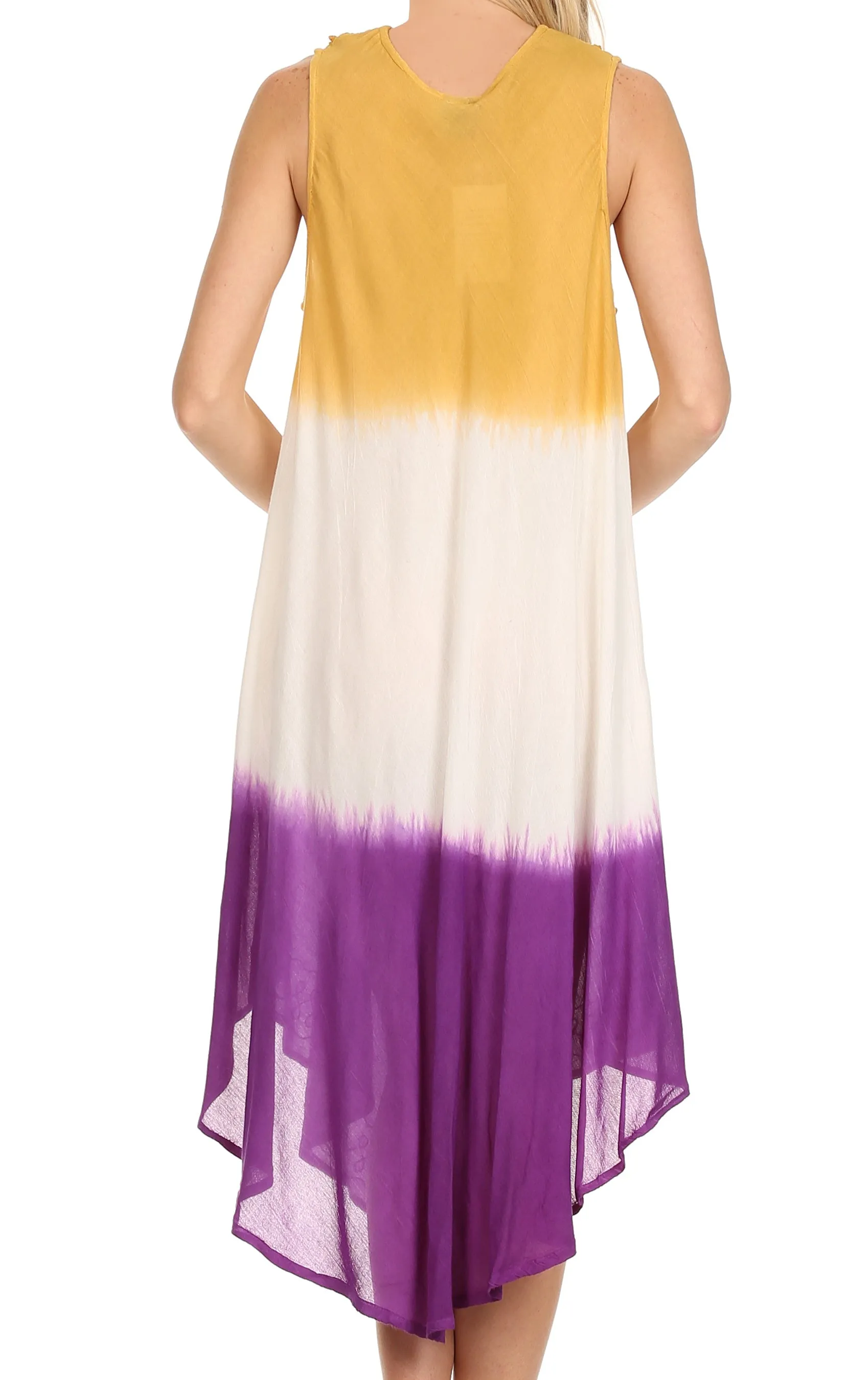 Sakkas Mia Butterfly Color Block Caftan Dress