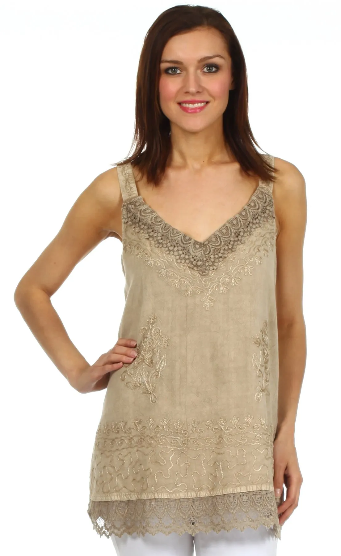 Sakkas Padma Stonewashed Rayon Tank Top