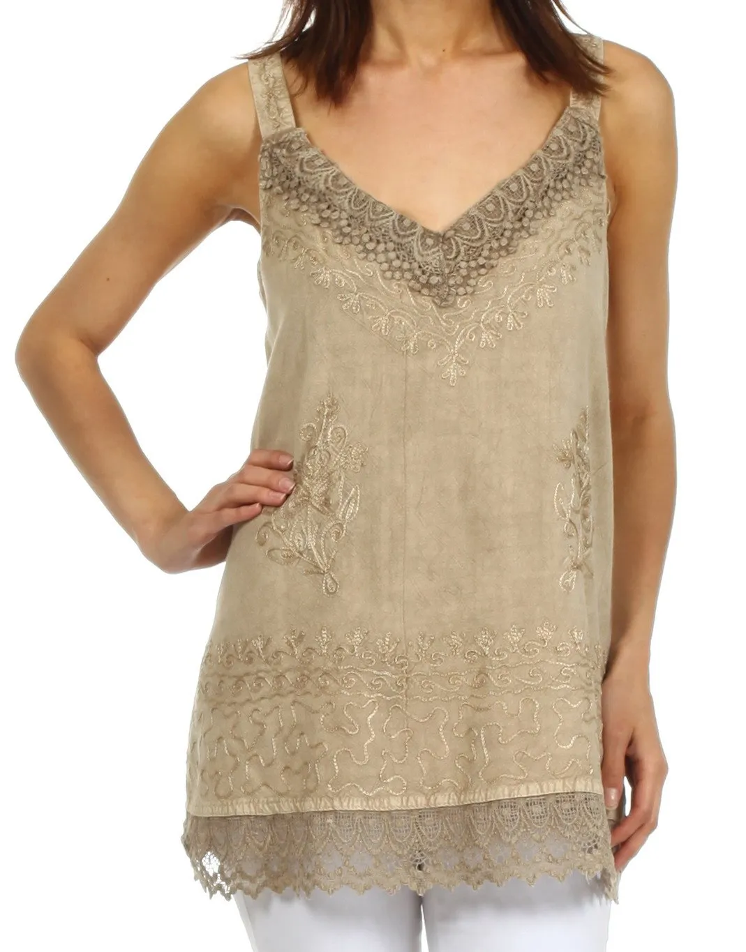 Sakkas Padma Stonewashed Rayon Tank Top