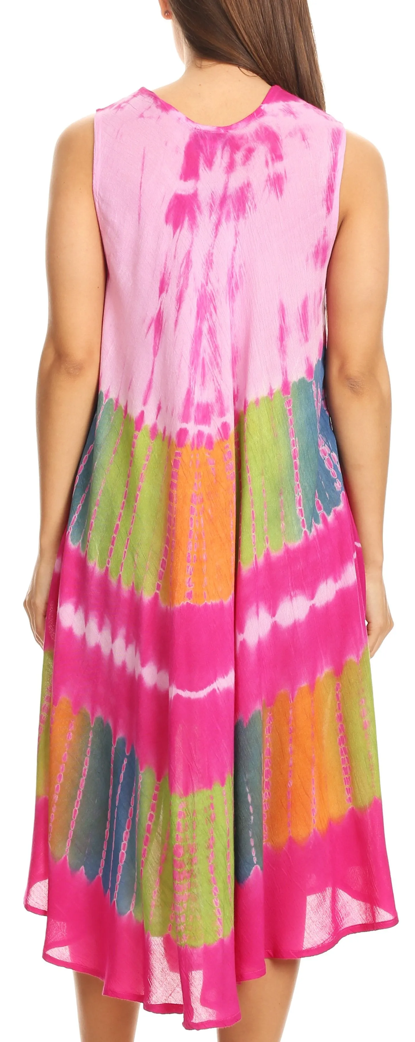 Sakkas Palm Tree Tie Dye Caftan Dress / Cover Up