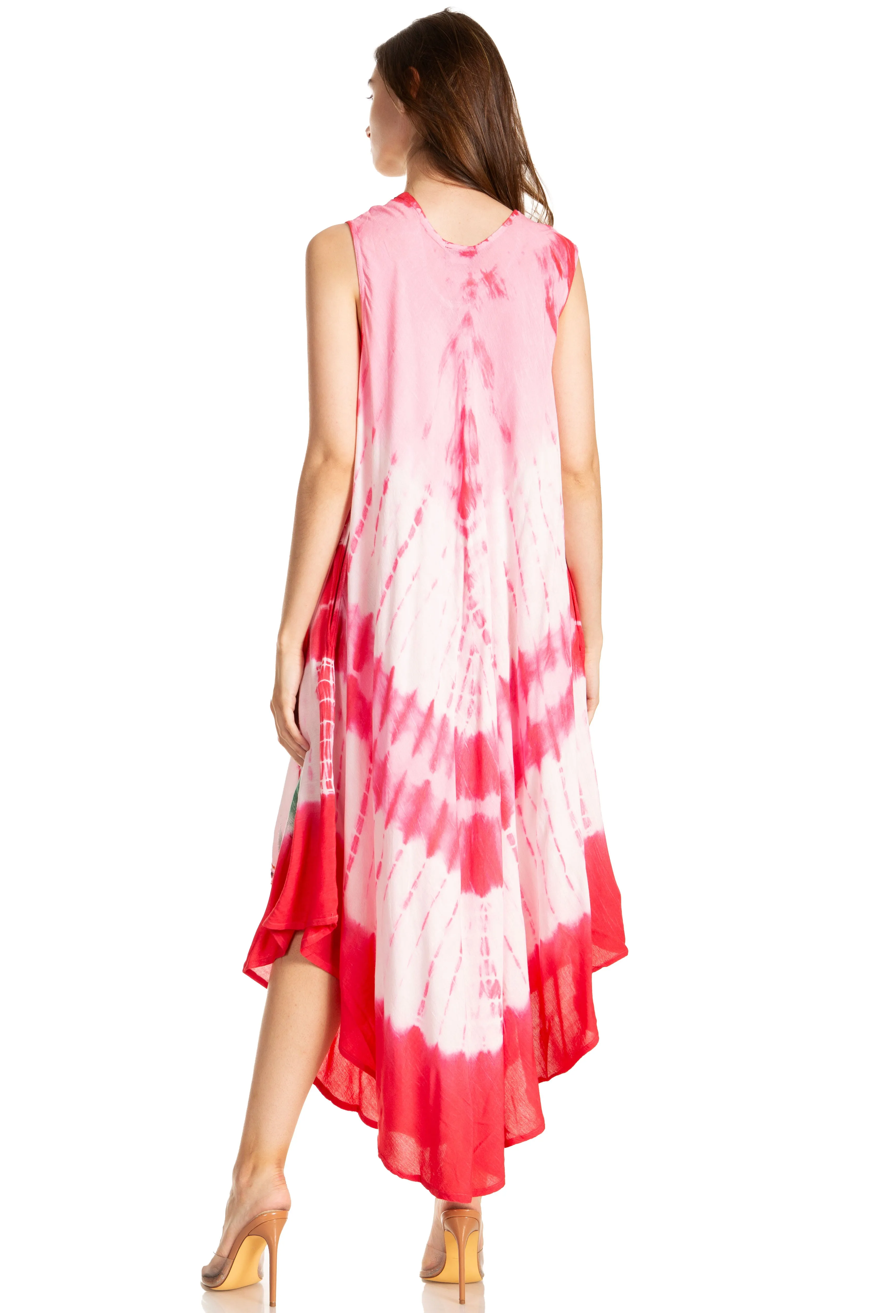 Sakkas Peacock Feather Caftan Dress / Cover Up