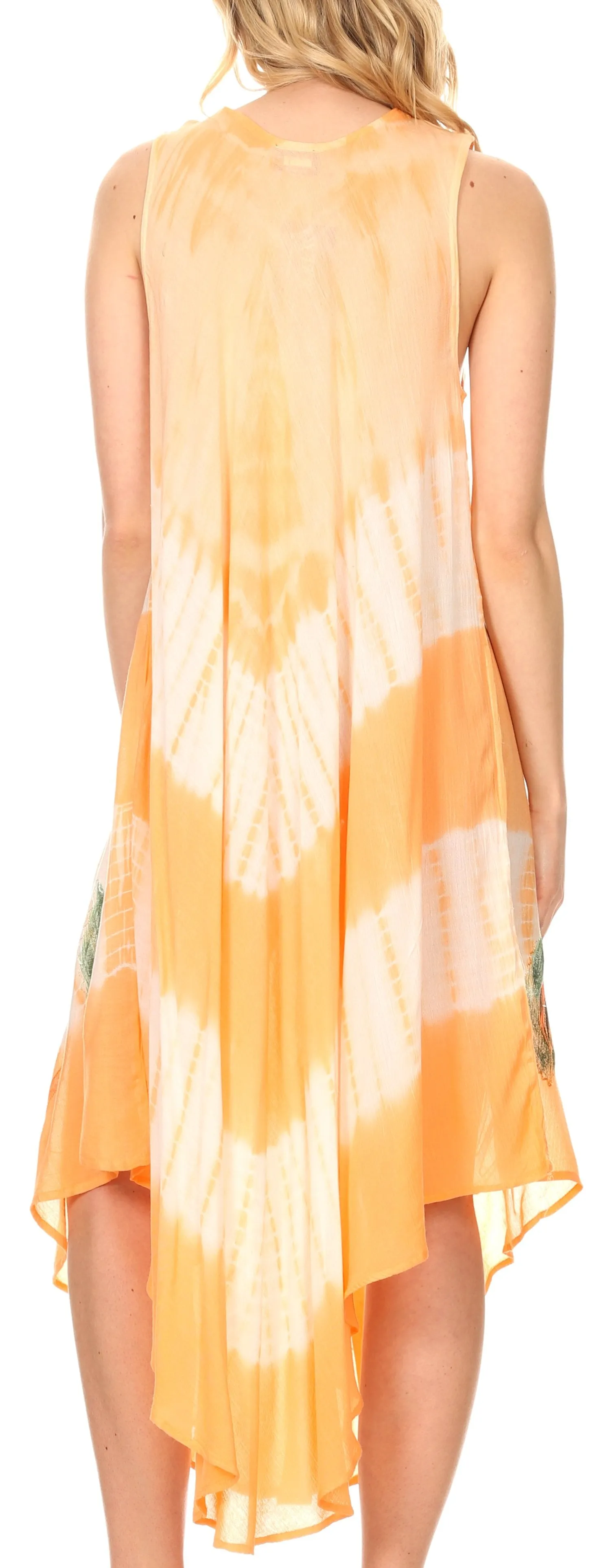 Sakkas Peacock Feather Caftan Dress / Cover Up