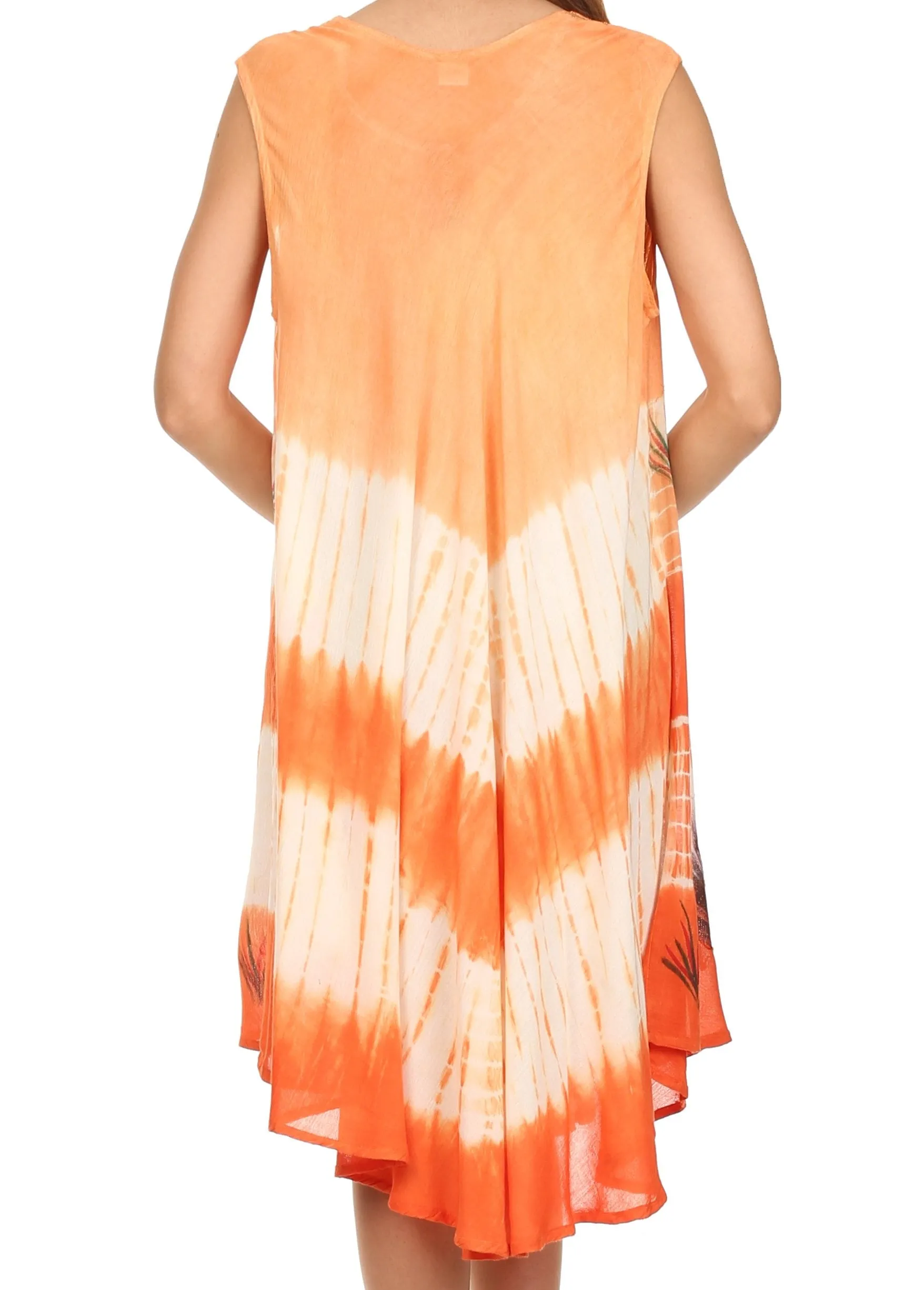 Sakkas Peacock Feather Caftan Dress / Cover Up