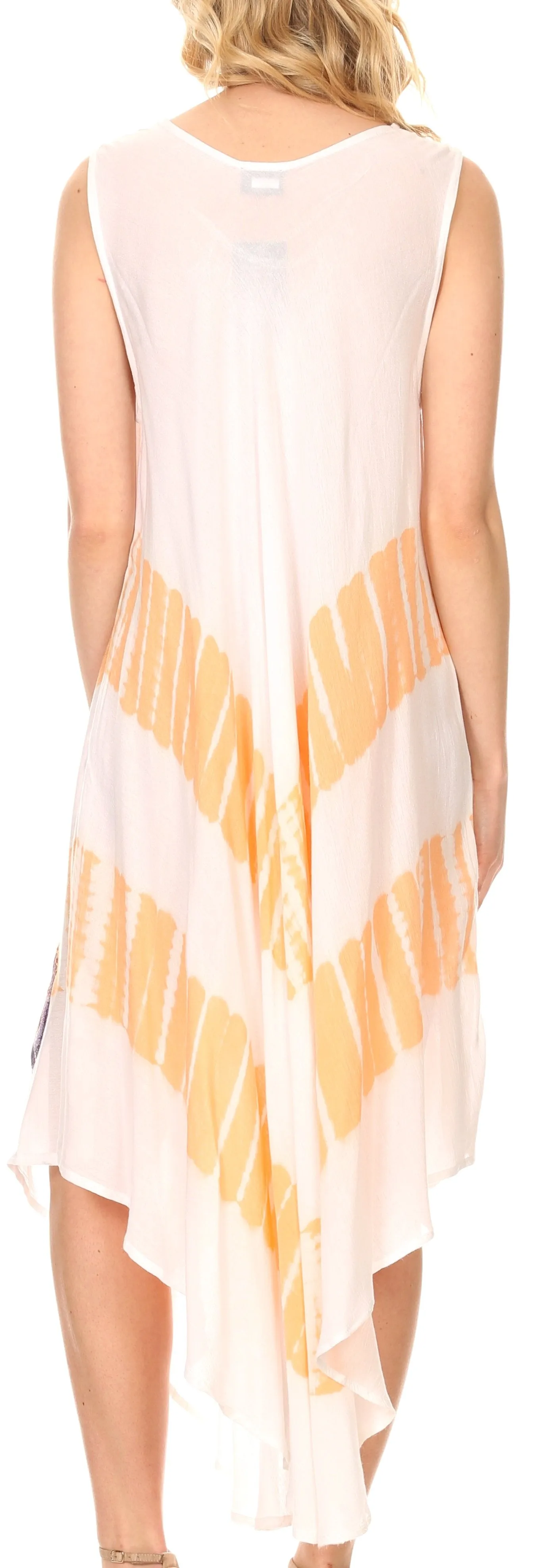 Sakkas Peacock Feather Caftan Dress / Cover Up