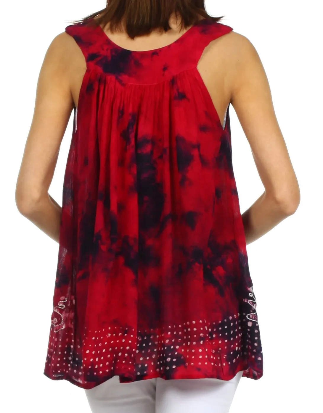 Sakkas Spring Meadow Batik Sleeveless Blouse