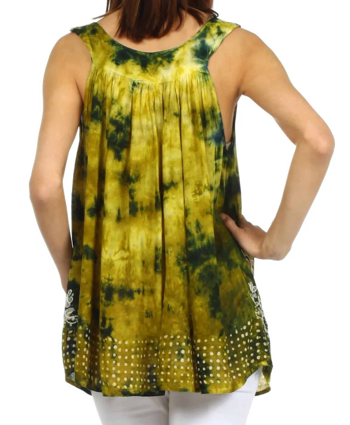 Sakkas Spring Meadow Batik Sleeveless Blouse