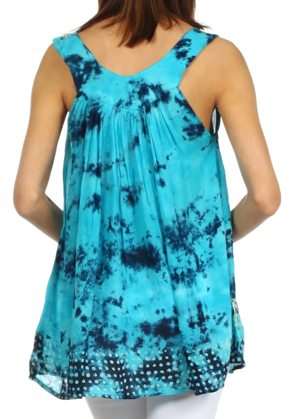 Sakkas Spring Meadow Batik Sleeveless Blouse