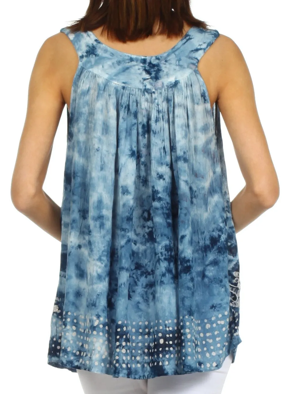 Sakkas Spring Meadow Batik Sleeveless Blouse