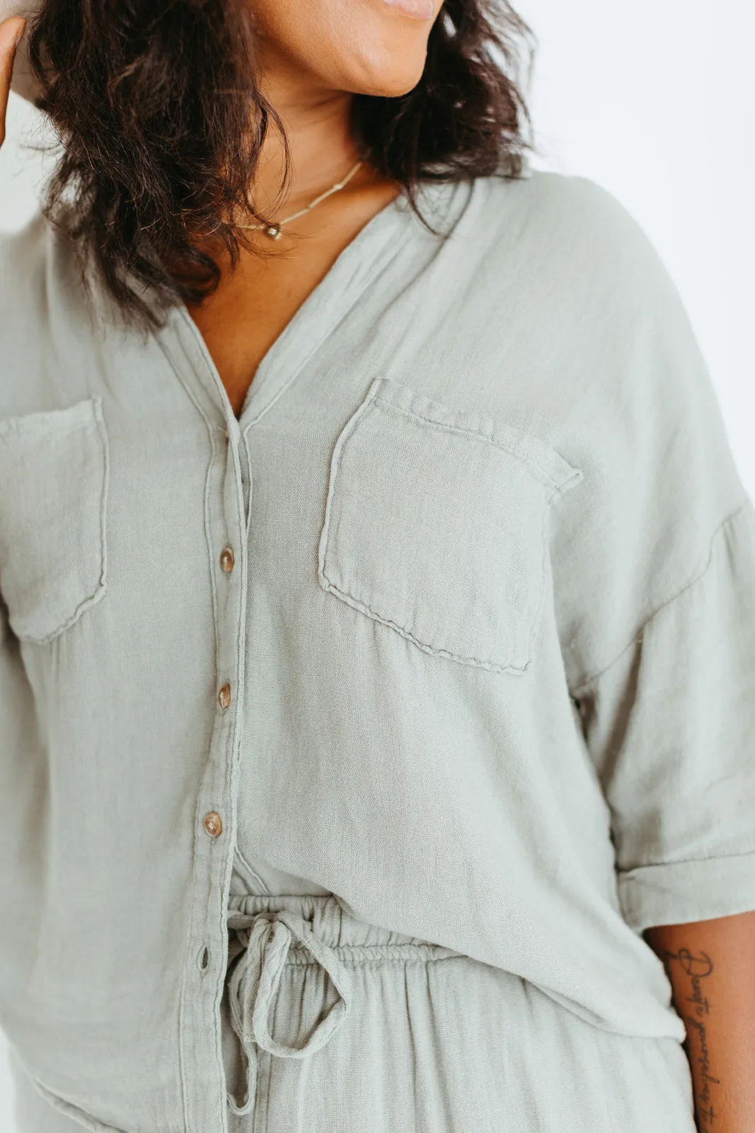 Sandy Linen Top