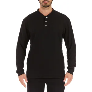 SHERPA-BONDED THERMAL KNIT HENLEY PULLOVER