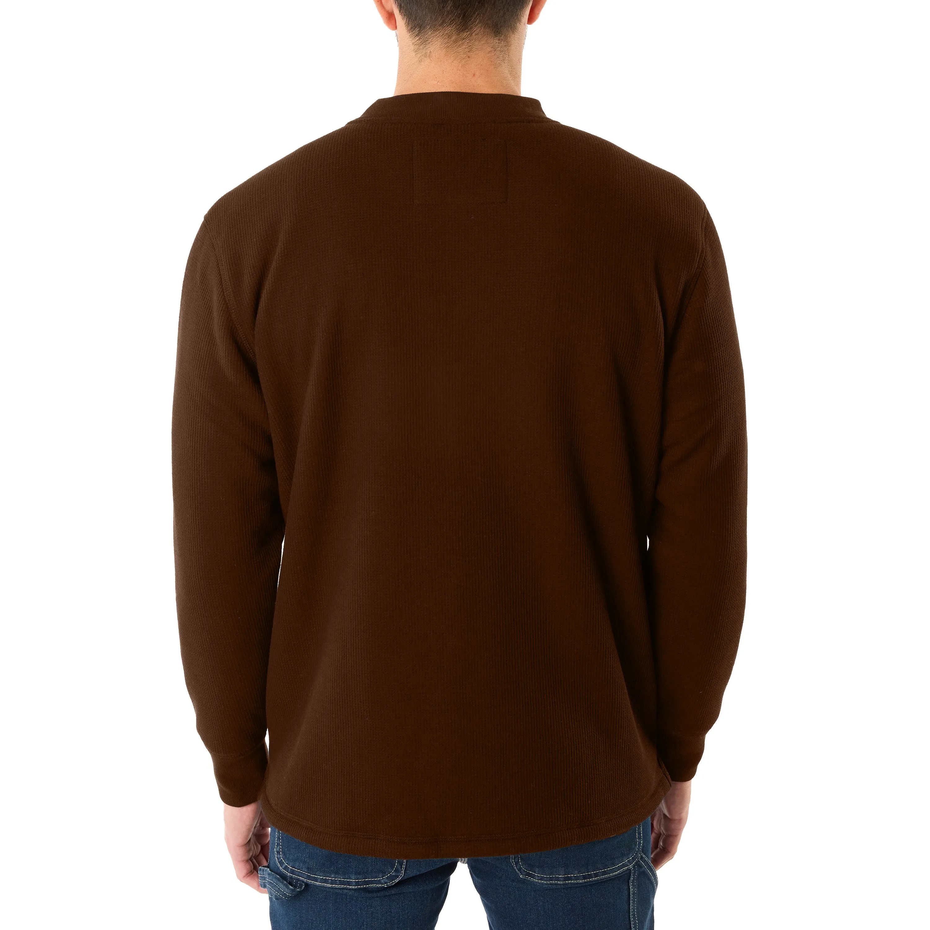 SHERPA-BONDED THERMAL KNIT HENLEY PULLOVER