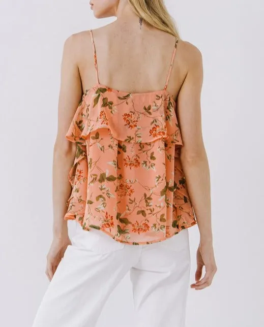 Sipsey Coral Pink Vine Cami Top