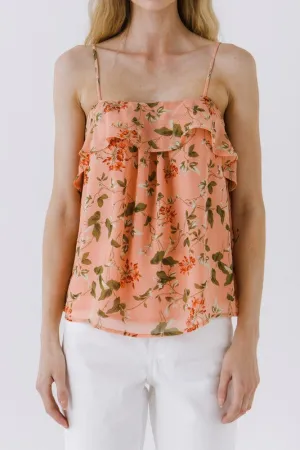 Sipsey Coral Pink Vine Cami Top