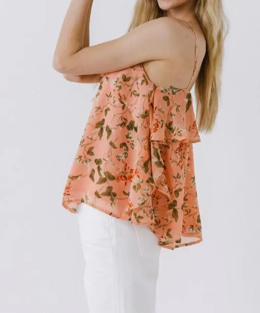 Sipsey Coral Pink Vine Cami Top