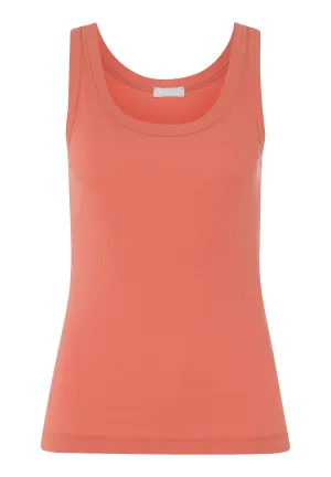 Sleep And Lounge Ribbed Cotton Tank Top | Apricot Brandy 77751-2294