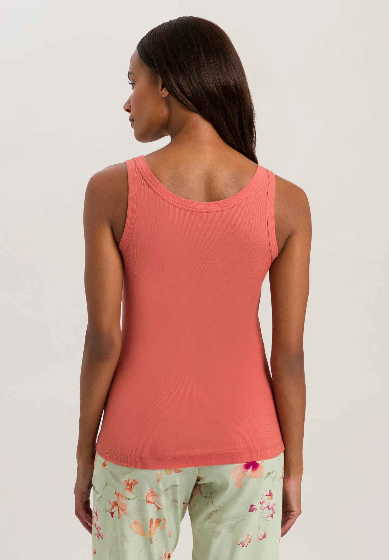 Sleep And Lounge Ribbed Cotton Tank Top | Apricot Brandy 77751-2294