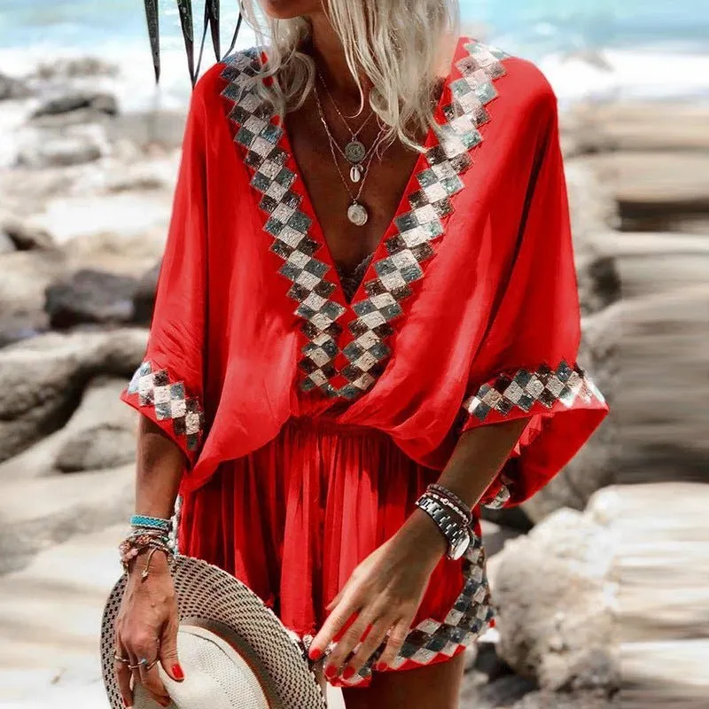 Summer Beach Printing Women Clothing Bohemia Jumpsuit