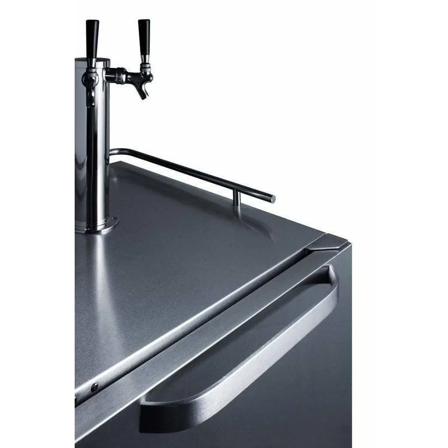 Summit 24" Built-In Automatic Defrost Outdoor Dual Tap  Kegerator SBC695OSTWIN