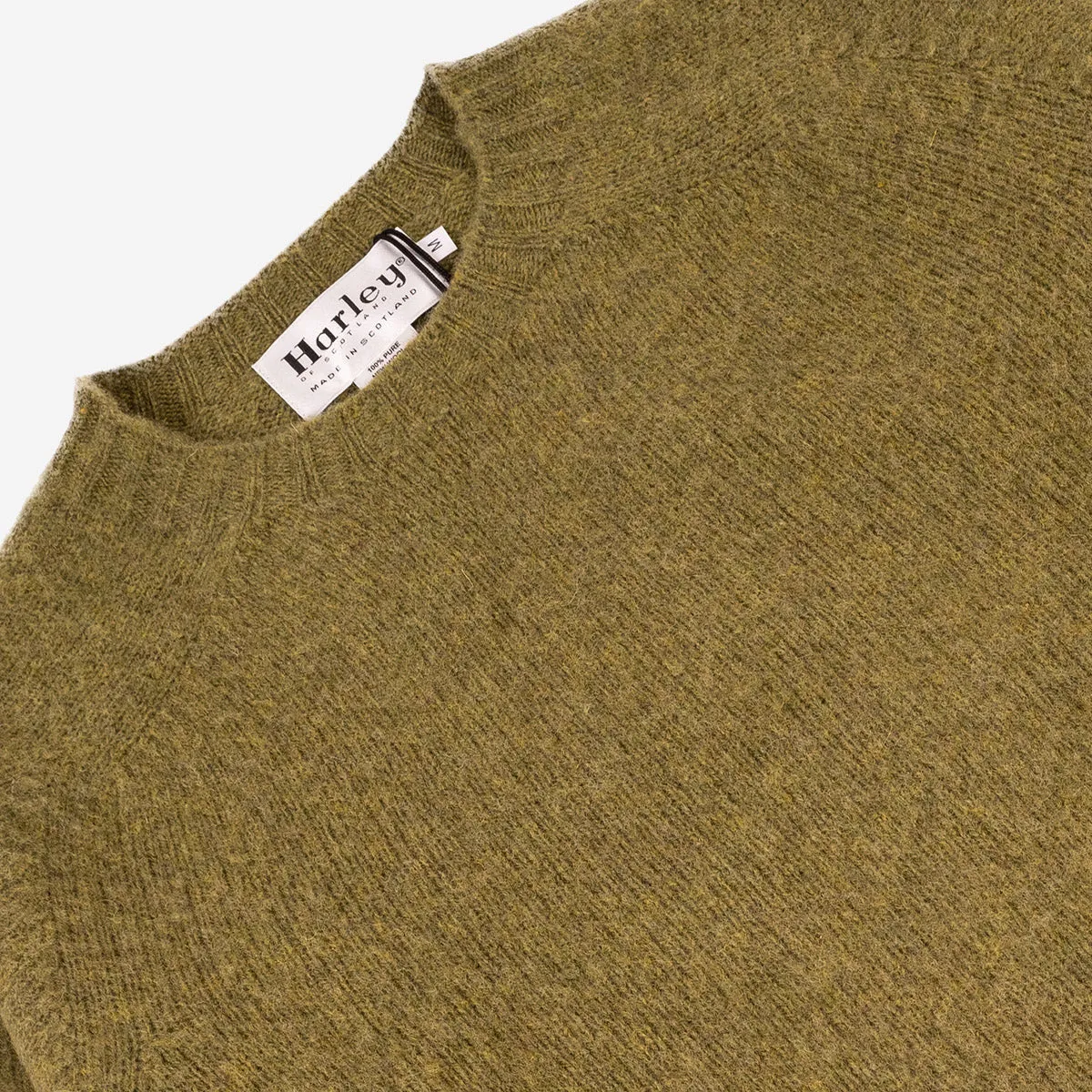 Supersoft Shaggy Wool Crew Sweater - Asparagus