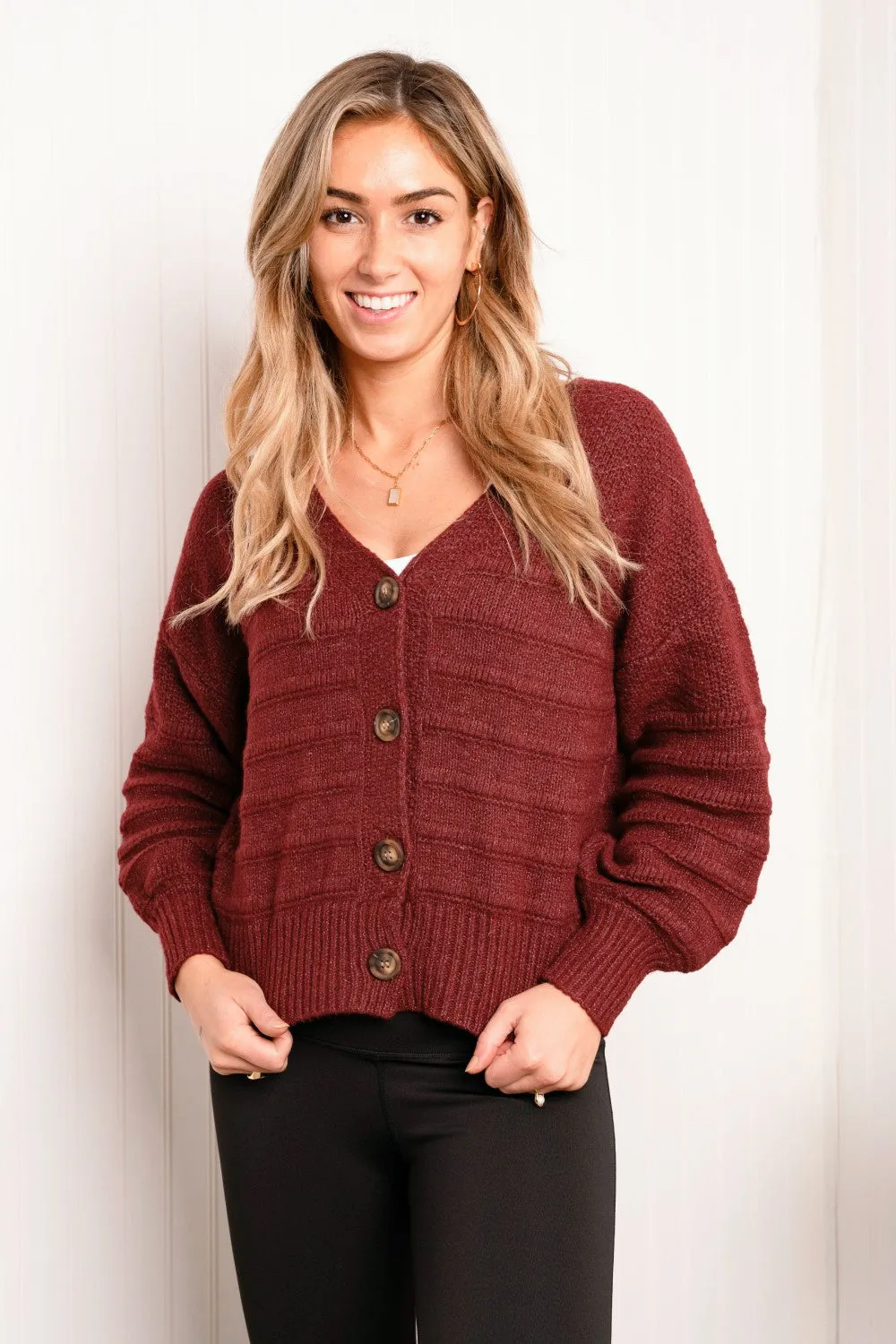 Sweet Lovely by Jen Full Size Button-Up Dropped Shoulder Cardigan