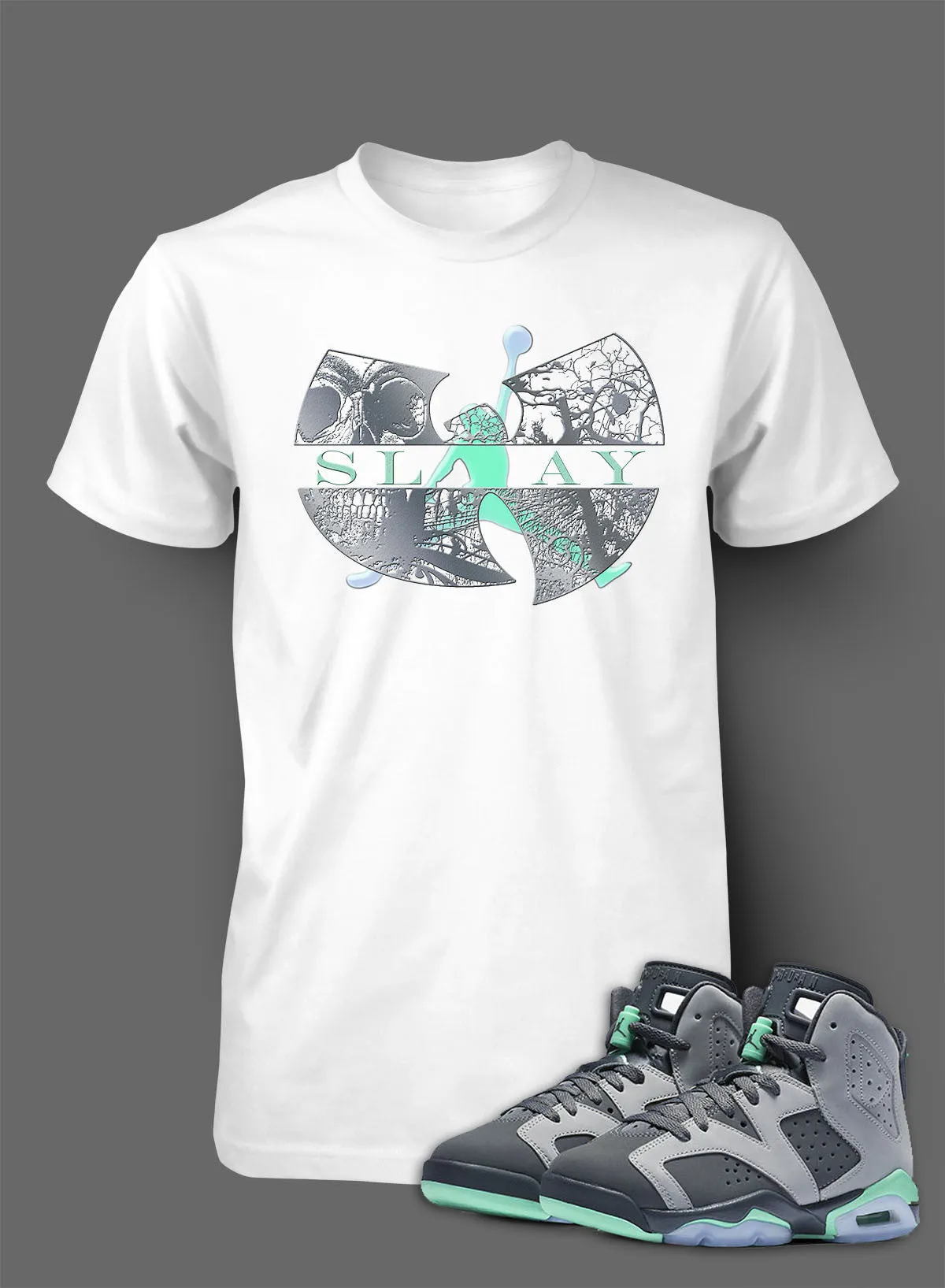 T Shirt To Match Retro Air Jordan 6 Green Glow Shoe