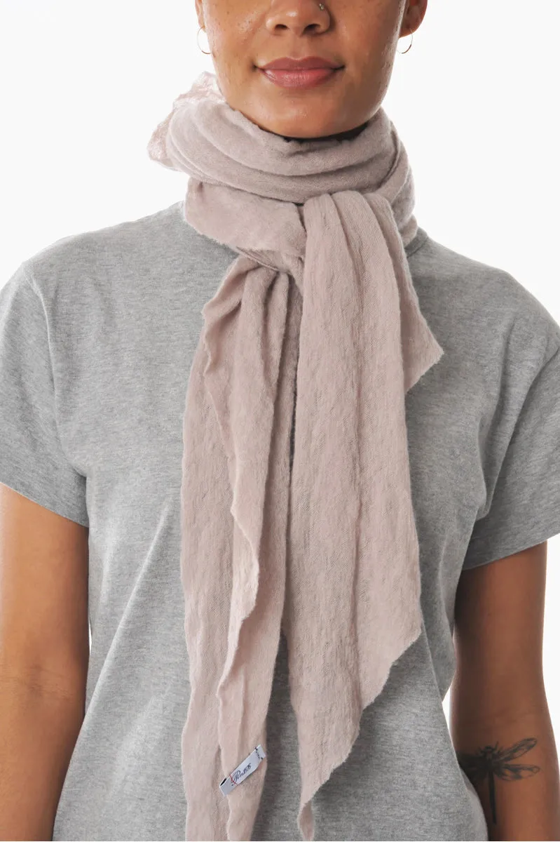 Taupe Diamond Classic Knit Cashmere Scarf