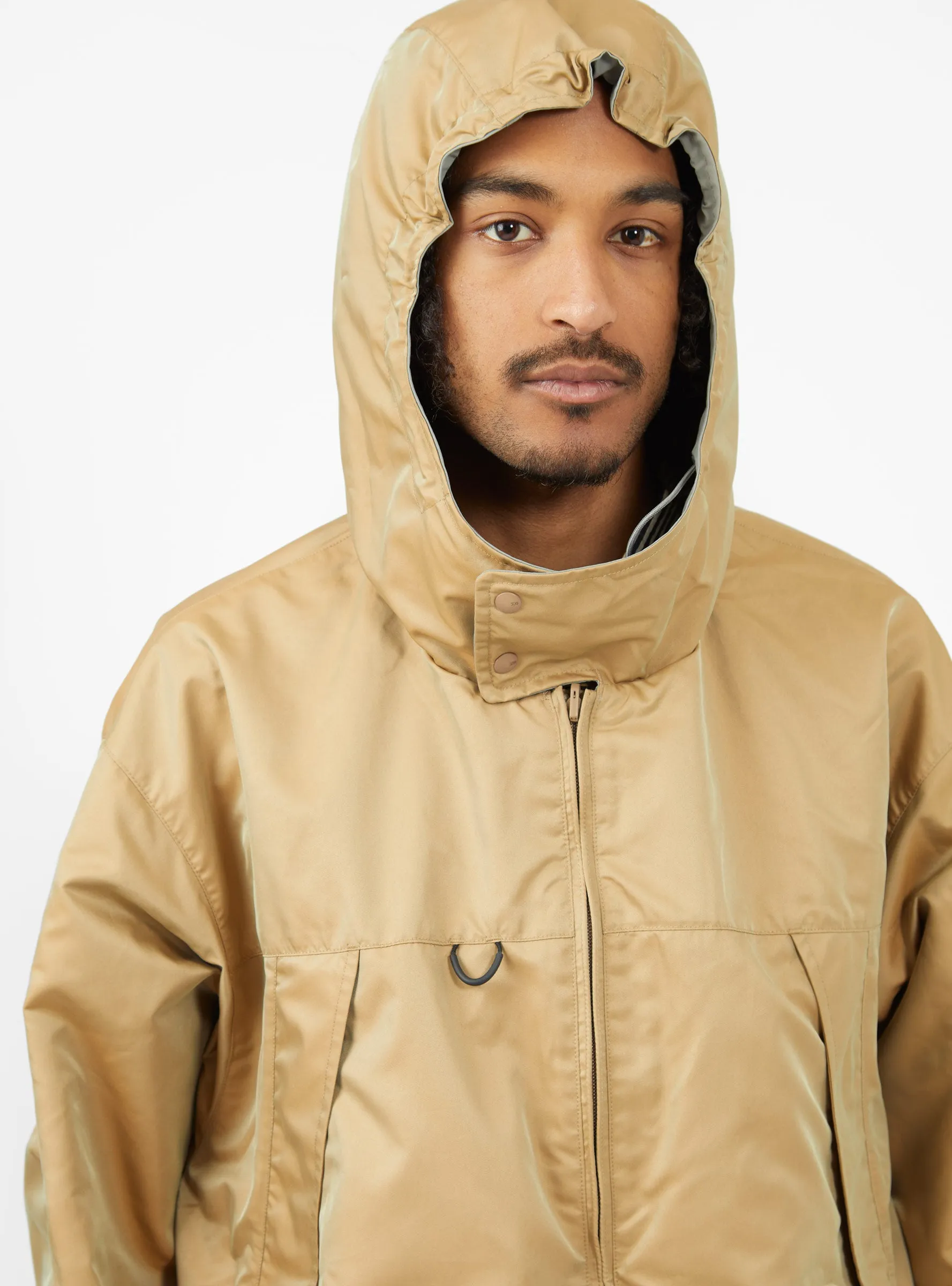 Tech Mil Reversible Overcoat Light Grey & Camel