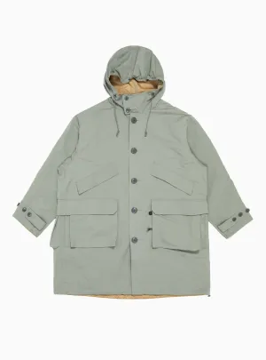 Tech Mil Reversible Overcoat Light Grey & Camel