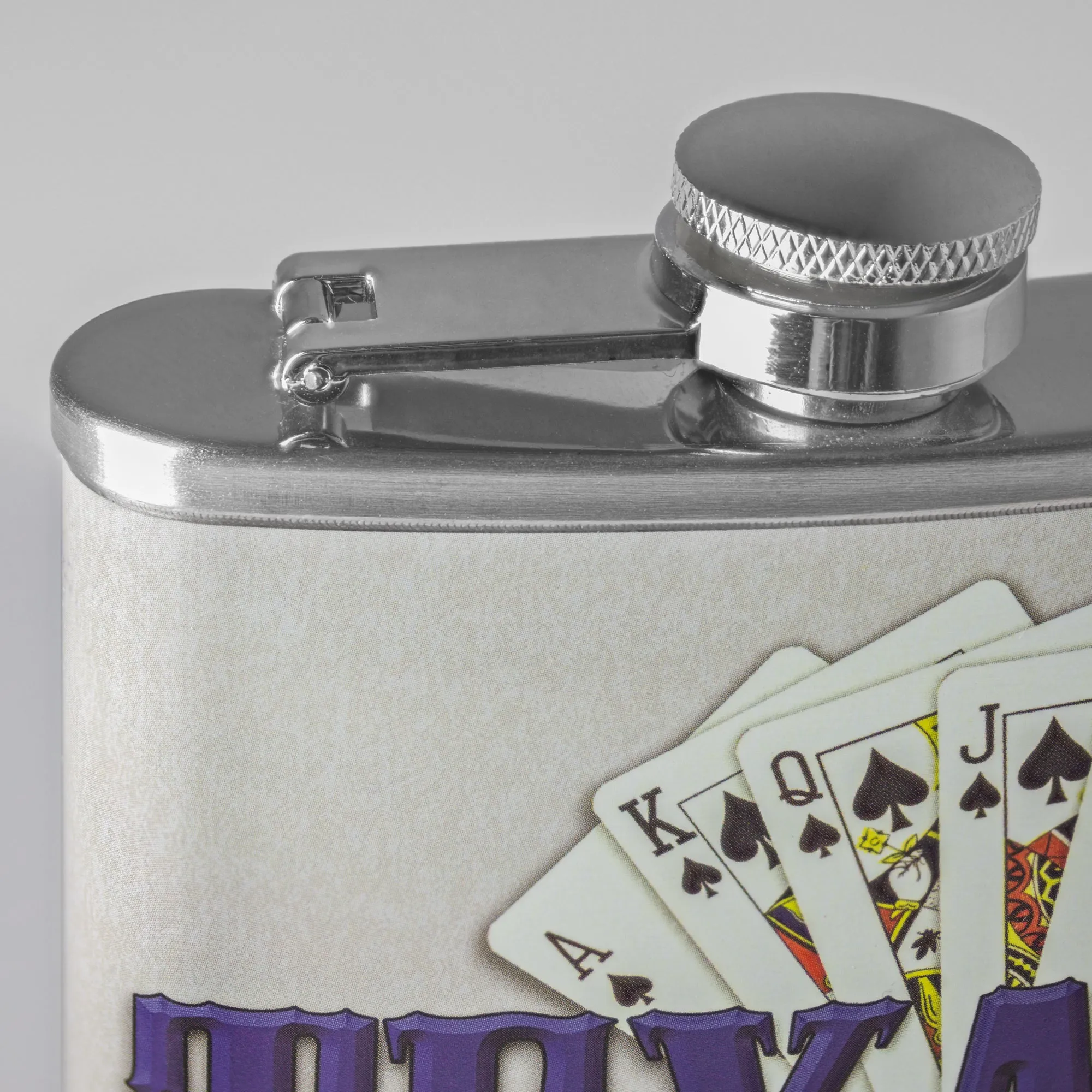 Texas Hold’em Stainless Steel 8 oz Liquor Flask