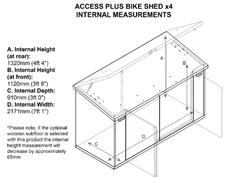 The Access Plus Metal Bike Storage Shed - Store 4 bikes