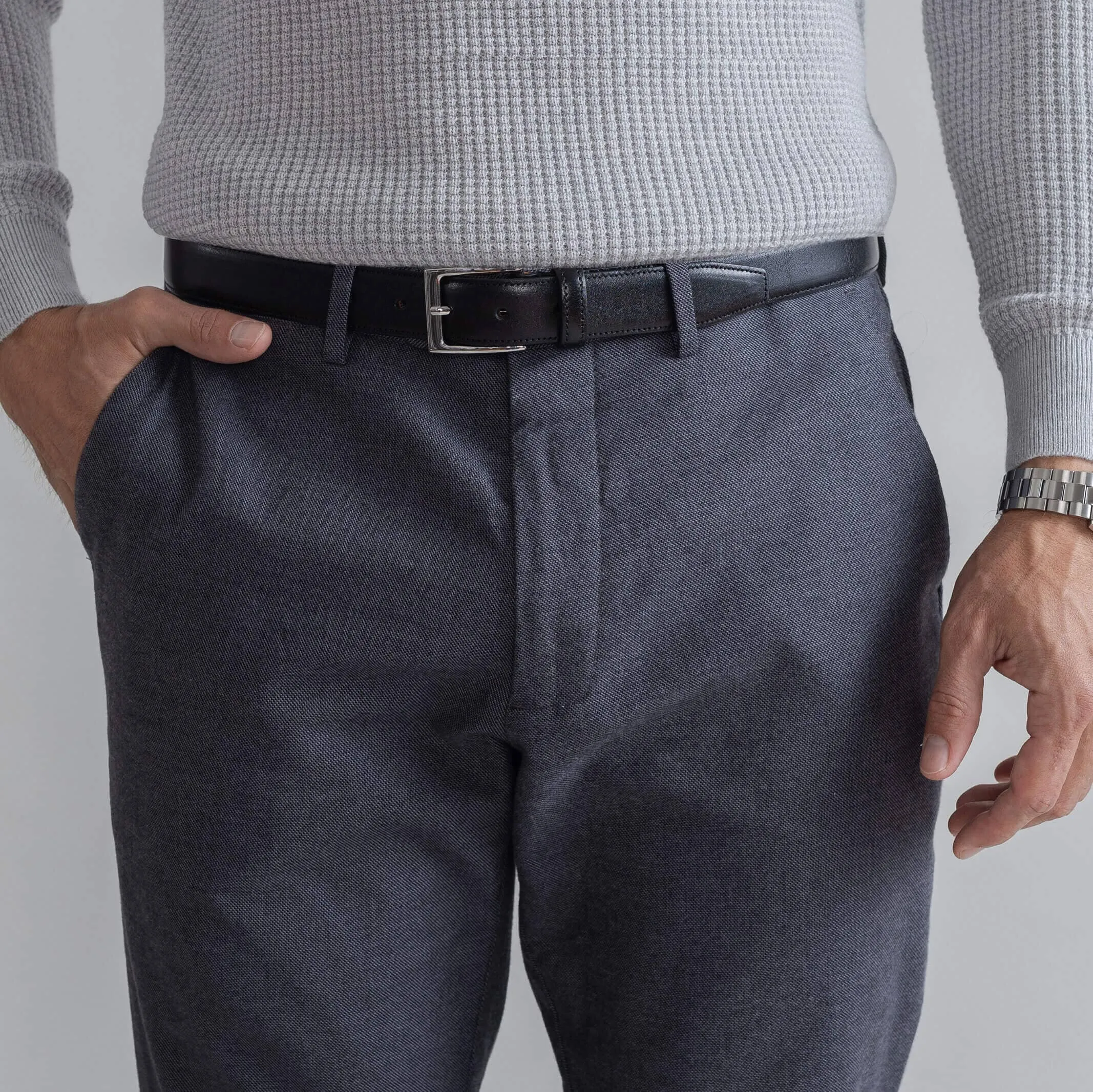 The Dark Grey Brushed Cotton Richmond Dress Chino Custom Pant