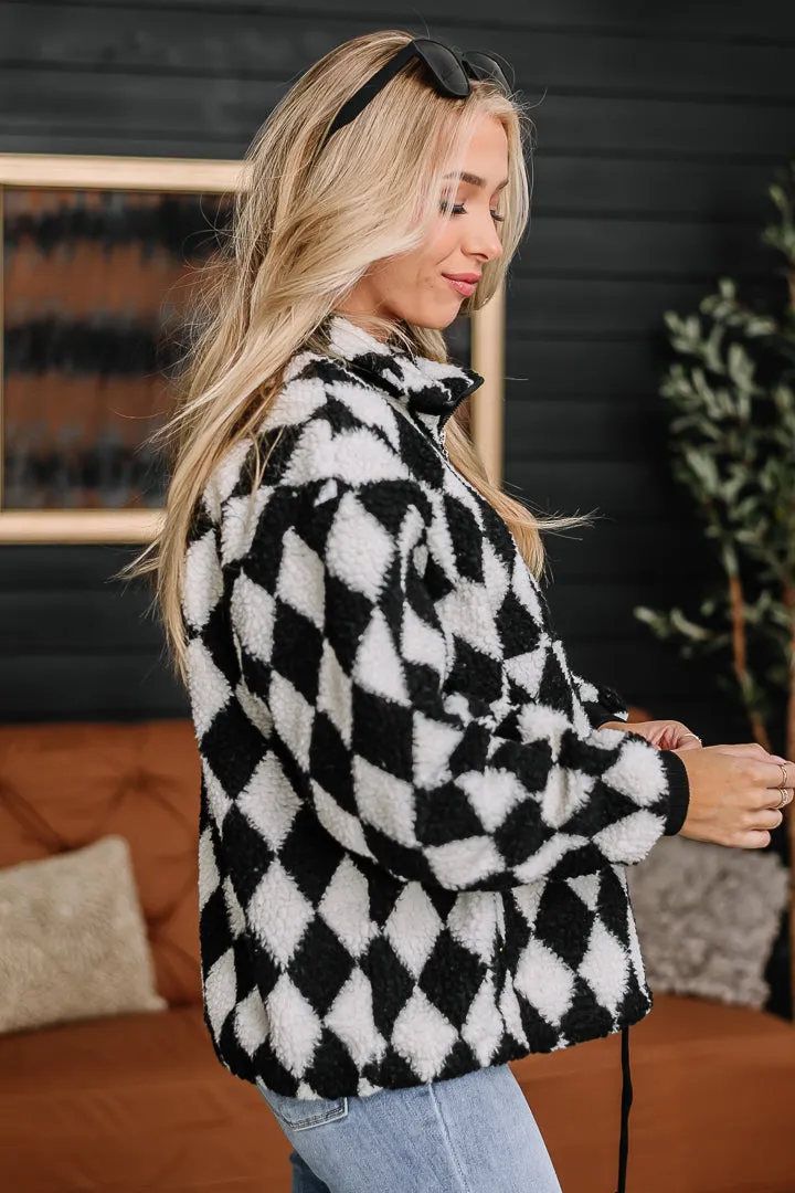 The Finish Line Argyle Sherpa Pullover