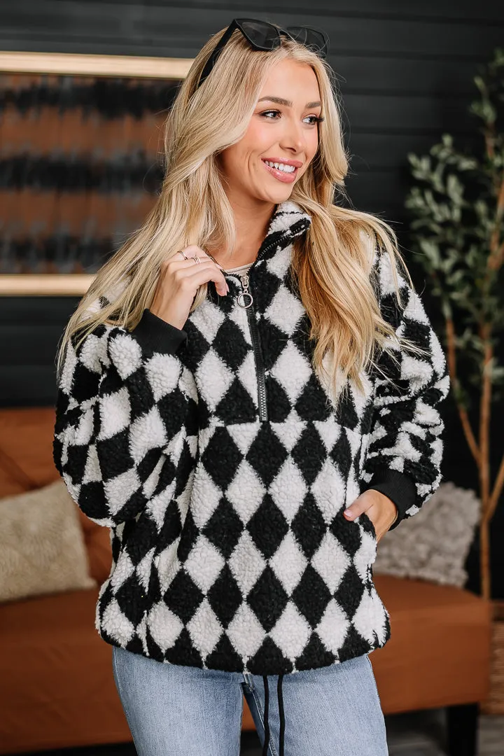 The Finish Line Argyle Sherpa Pullover