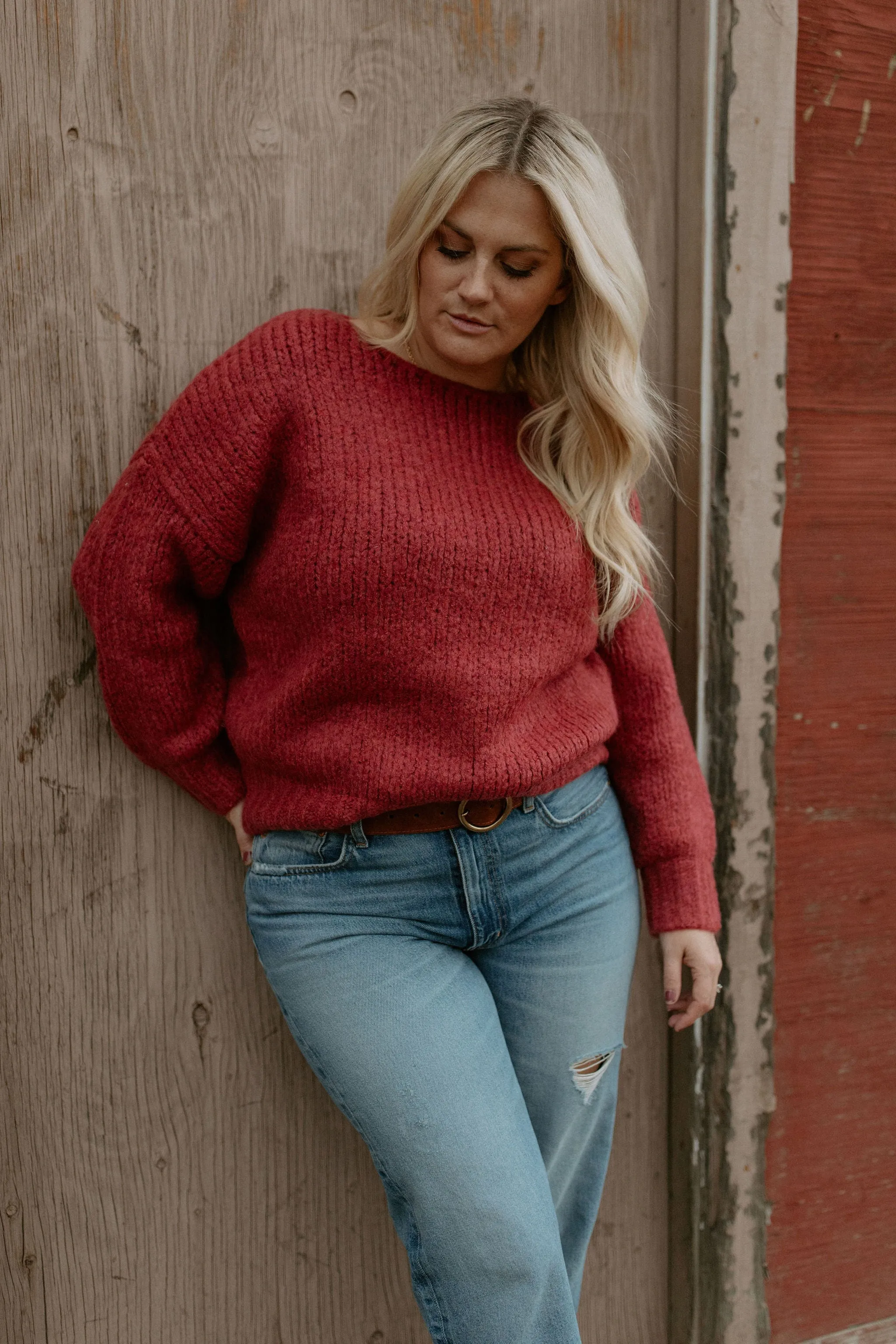 The Oversized Knitted Jumper - Terracotta