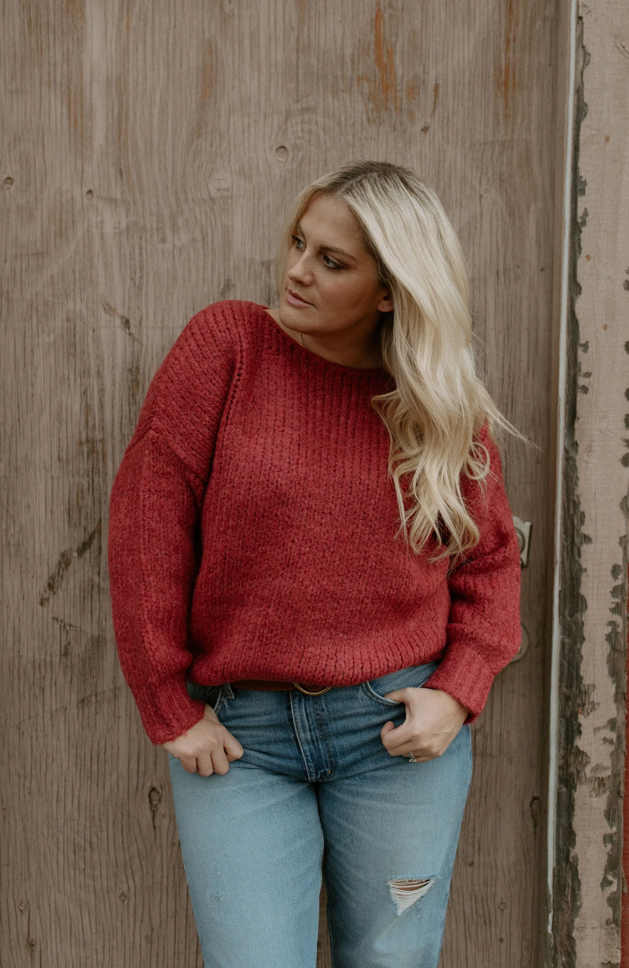 The Oversized Knitted Jumper - Terracotta