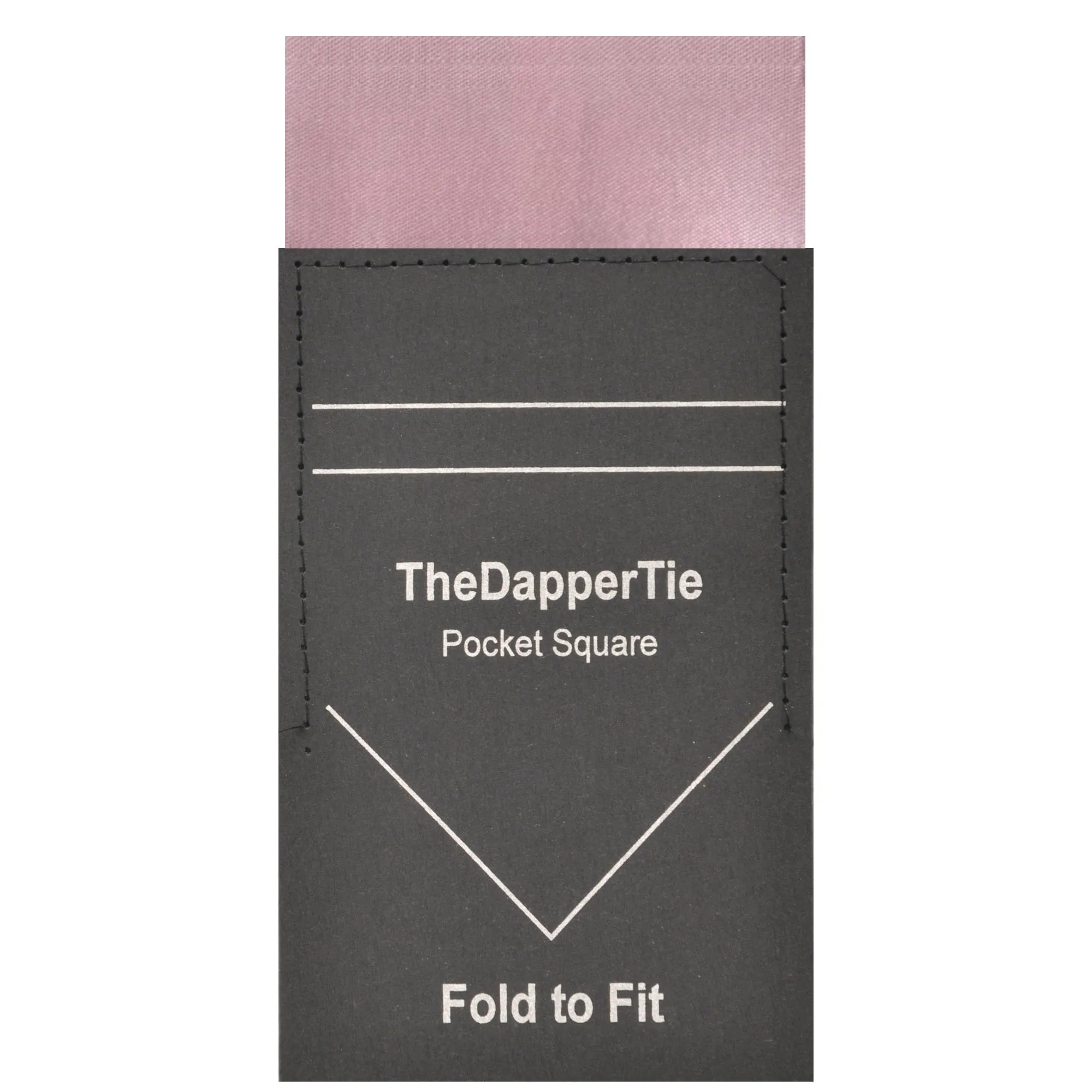 TheDapperTie - Men's Solid Color Satin Flat Double Toned Pre Folded Pocket Square on Card